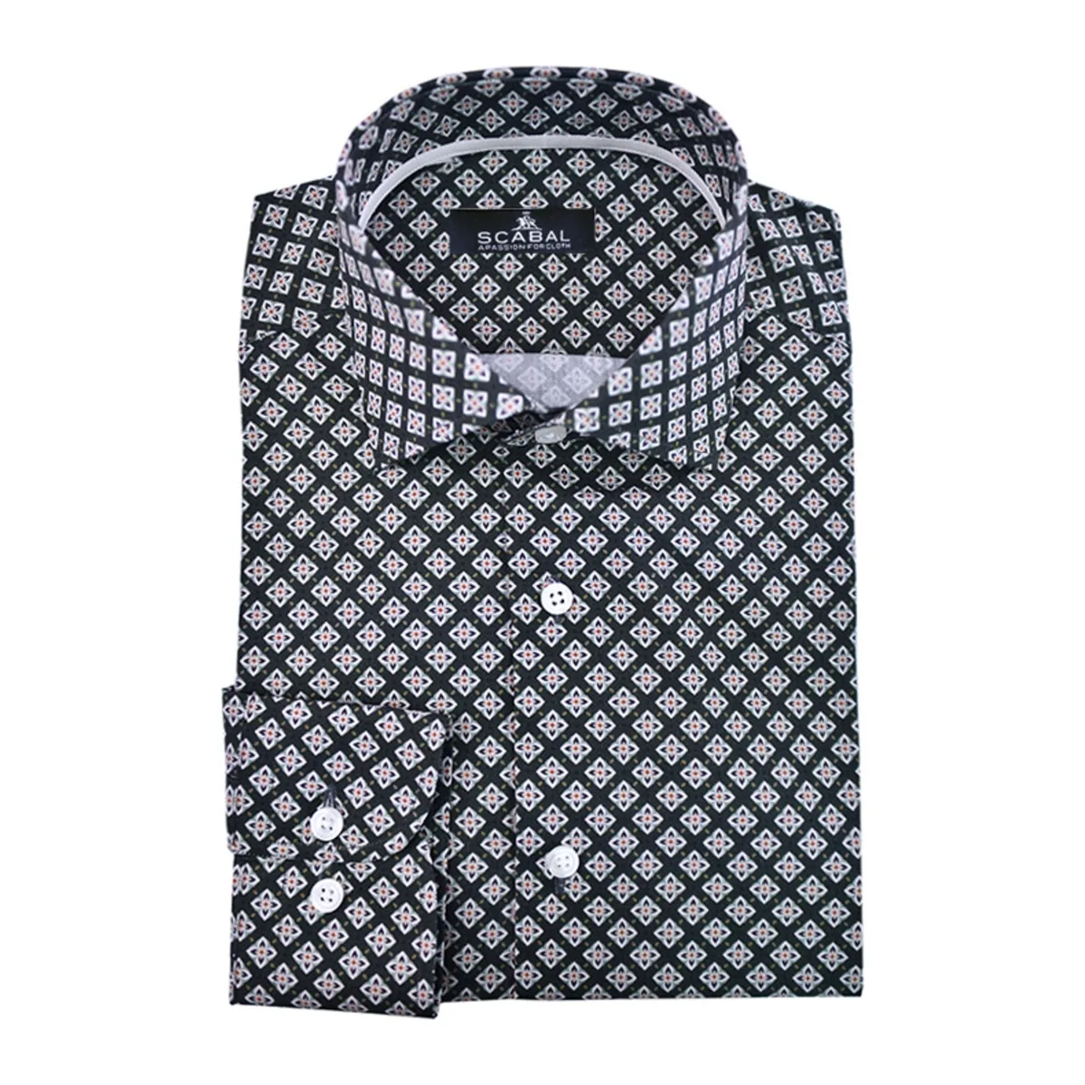 Erkek Dijital Baskı %100 Pamuk Gömlek (DNF4408/V1) | SCABAL | 5S Tekstil