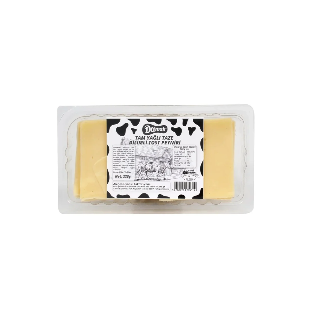 Dilimli Tost Peyniri (225 g) | Akarsu Çiftlik