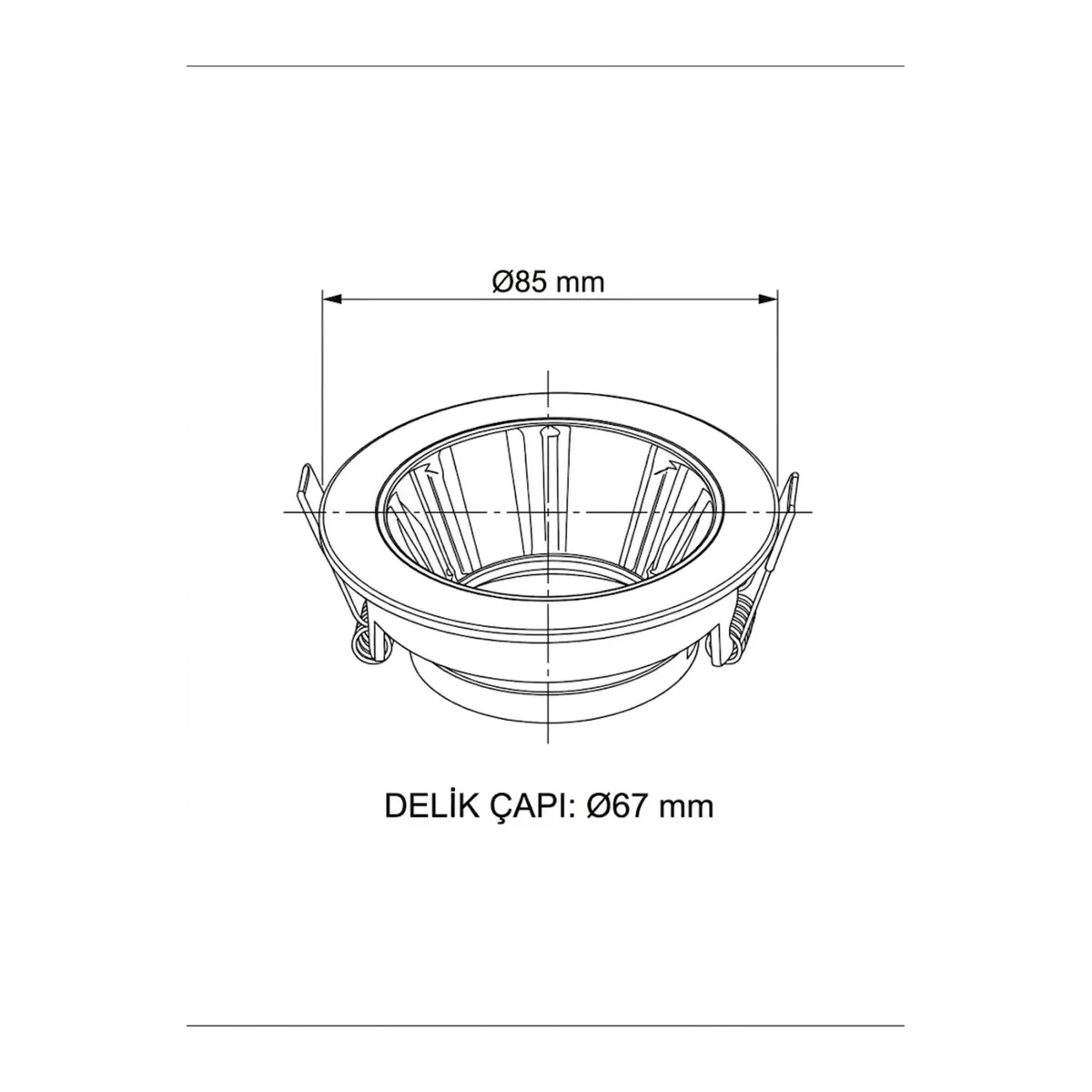 Siyah Yuvarlak Çerçeve Rose Gold Reflektör Sıva Altı Spot LED Spotlight Metal Gövde GU10 Duy - Görsel 2