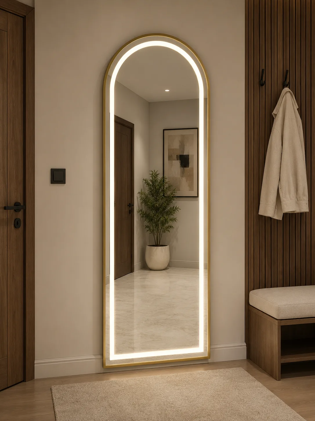 Dokunmatik Ledli Metal Ayna 180x60 cm | Boy Aynaları