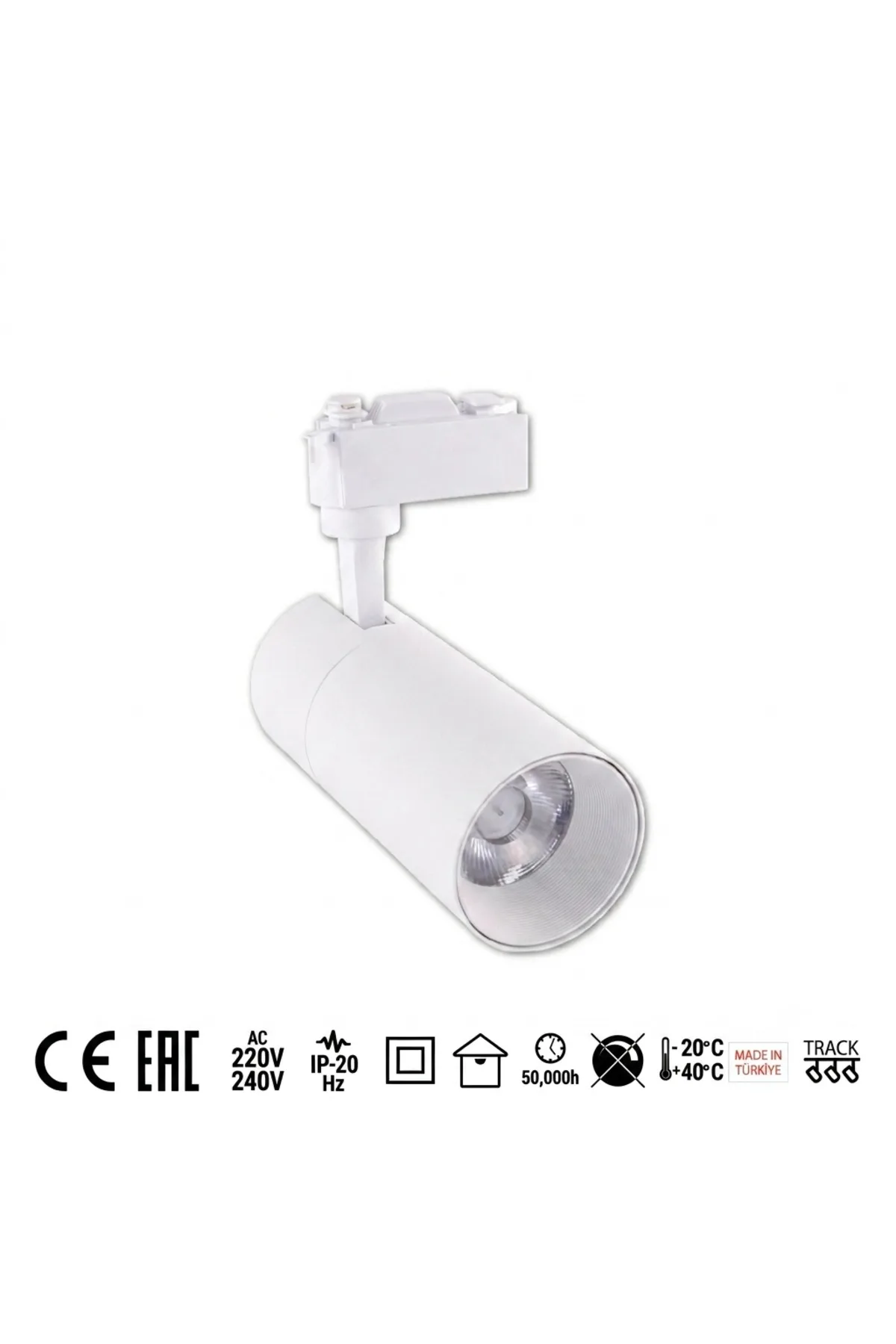 30W Alüminyum LED Ray Spot Armatür Beyaz Kasa 3000k Günışığı AD30-01100 - Görsel 3