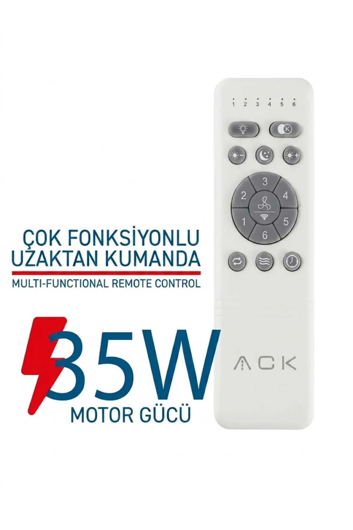 TAVAN FANI AHŞAP RENGİ 35W DC MOTOR 52 INC (132CM) UZAKTAN KUMANDALI - Görsel 4