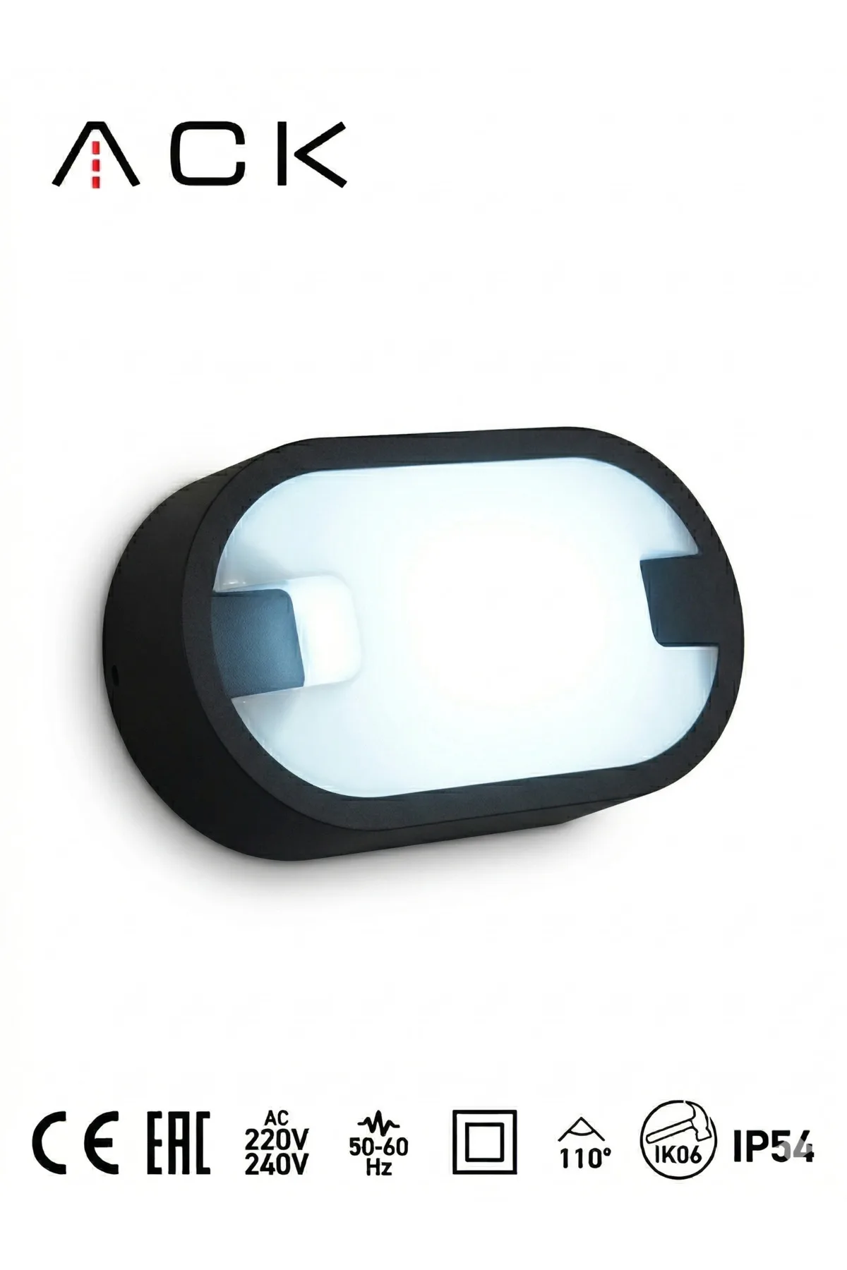 15W LED Oval Armatür – IP54 Su Geçirmez Bahçe ve Duvar Apliği 6500K Beyaz Işık - Görsel 3