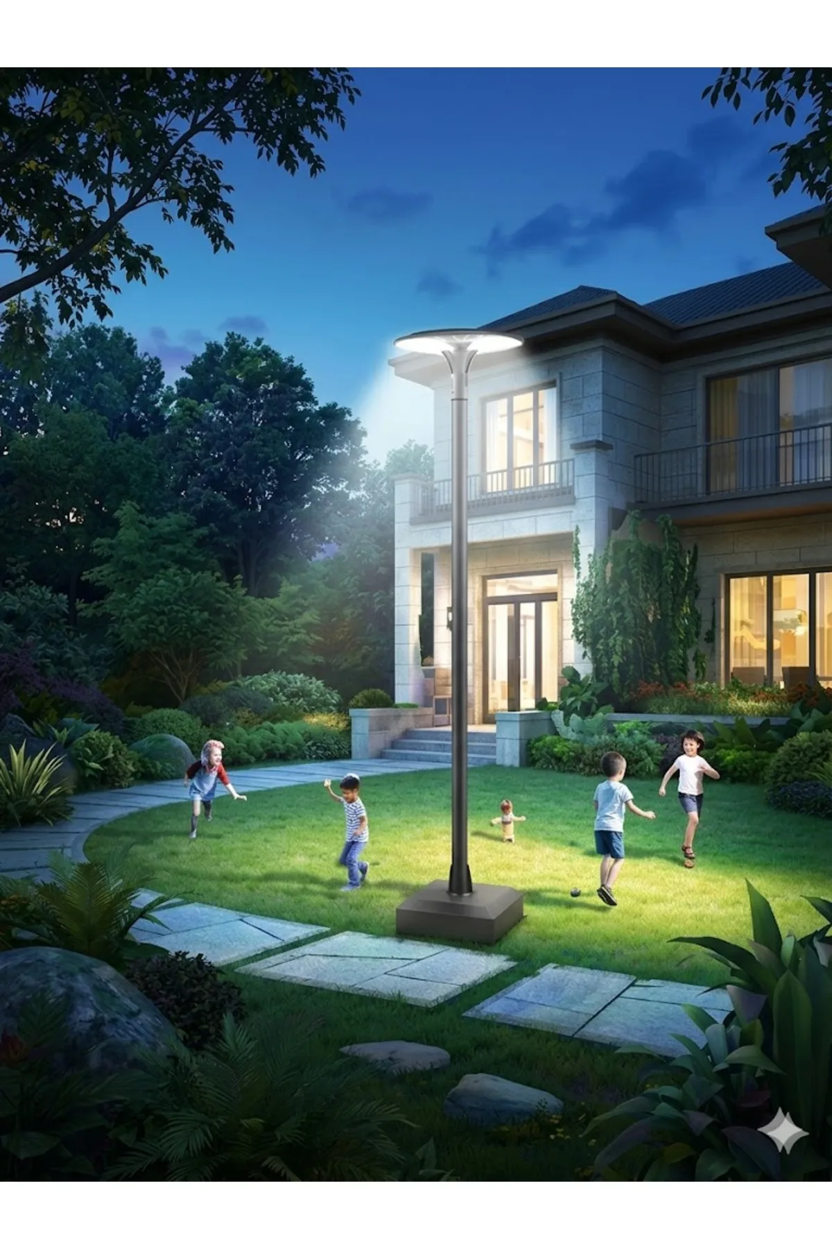 240W Solar Güneş Enerjili Bahçe Armatürü - 3 Renkli Ayarlanabilir Dış Mekan IP65 Aydınlatma - Görsel 2