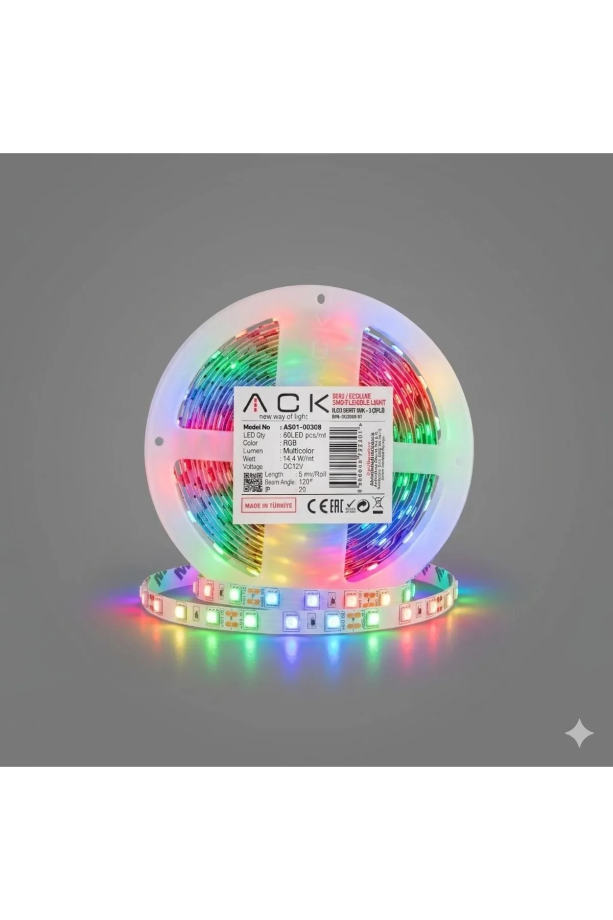 5 METRE RGB ŞERİT LED AYDINLATMA SETİ - 10A TRAFO + 1.5M FİŞLİ KABLO - HAZIR TAK ÇALIŞTIR - Görsel 2