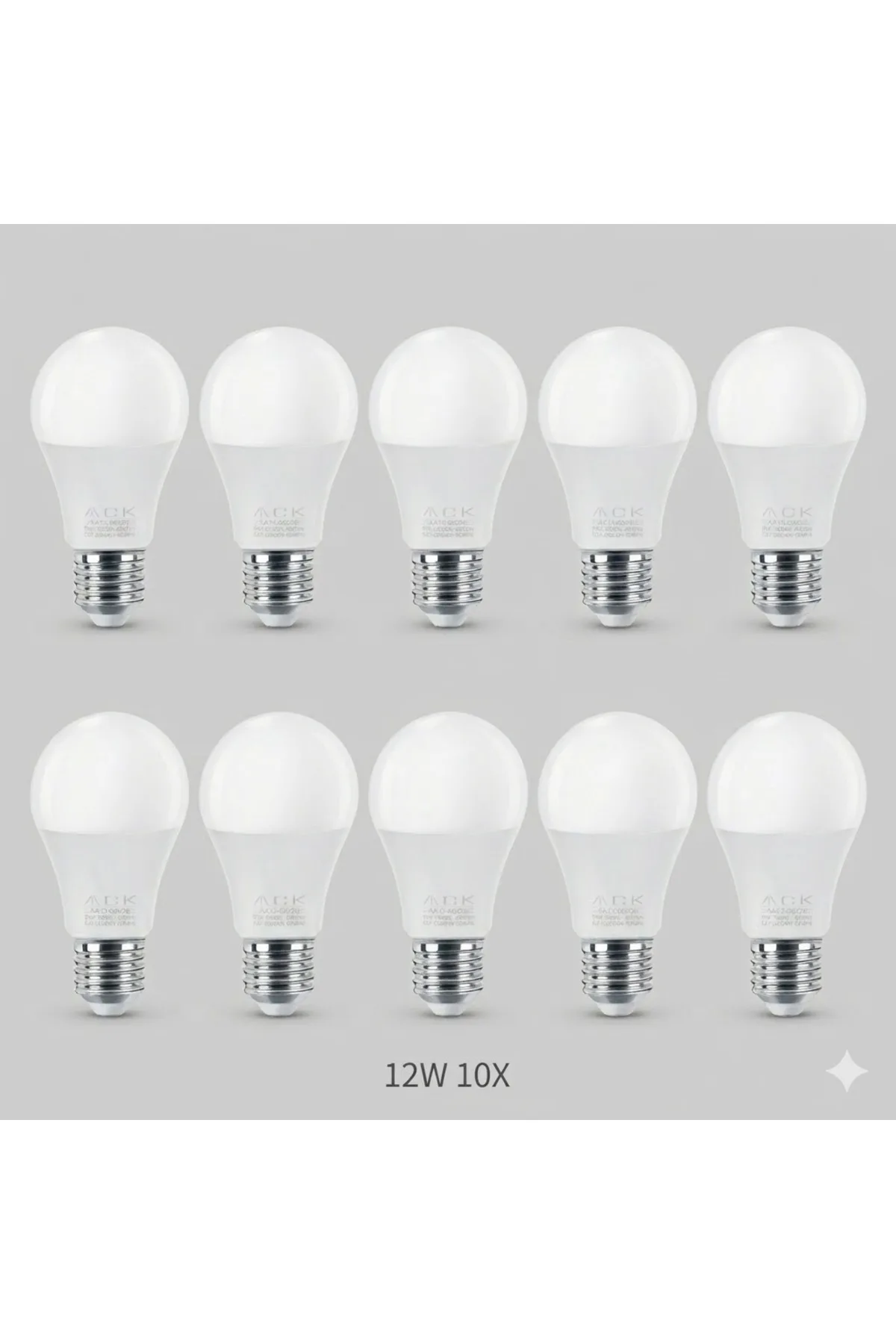 12W LED TASARUFLU AMPUL 6500K E27 10 ADET - Görsel 2