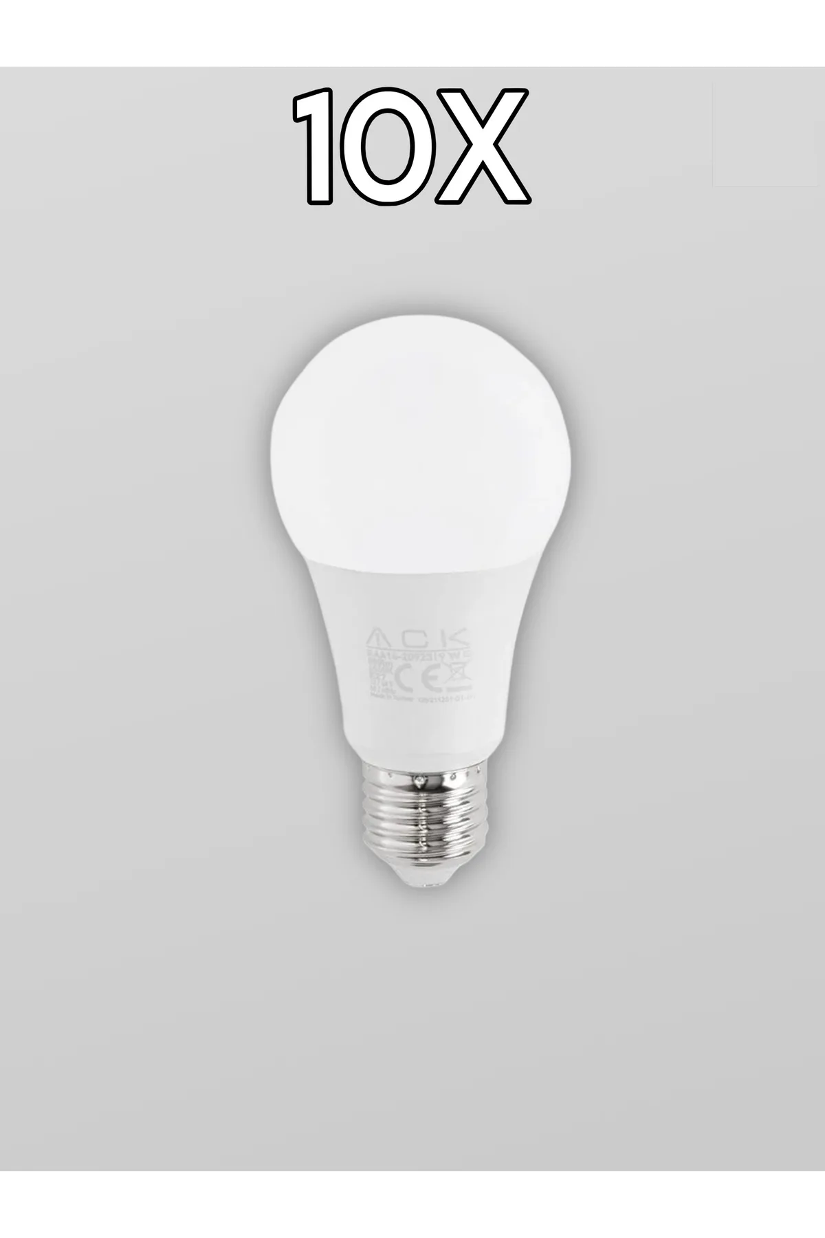 LED Ampul 9W AC/DC E27 Beyaz 10 Adet - Görsel 2