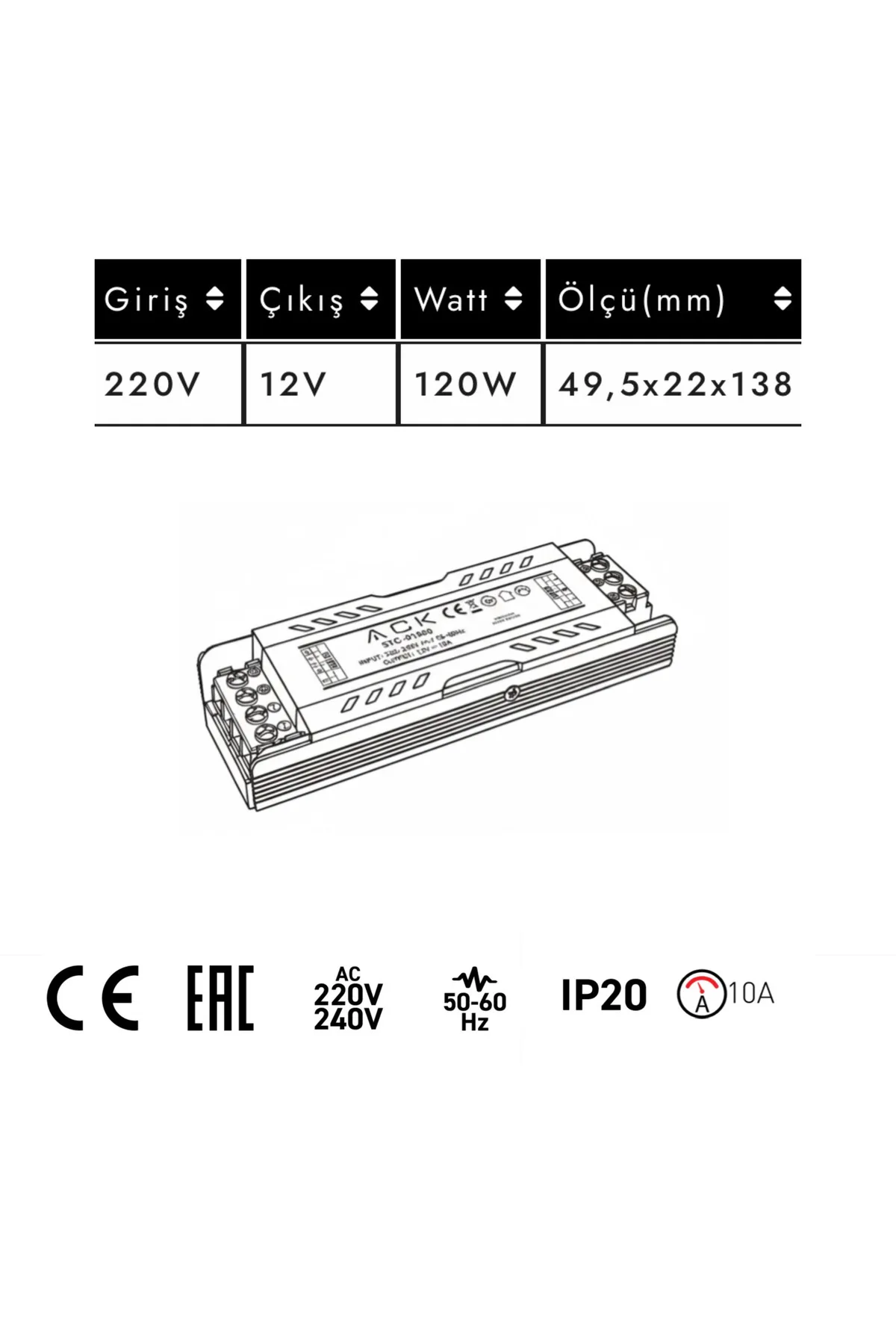 12V 10A LED Trafo - Görsel 2