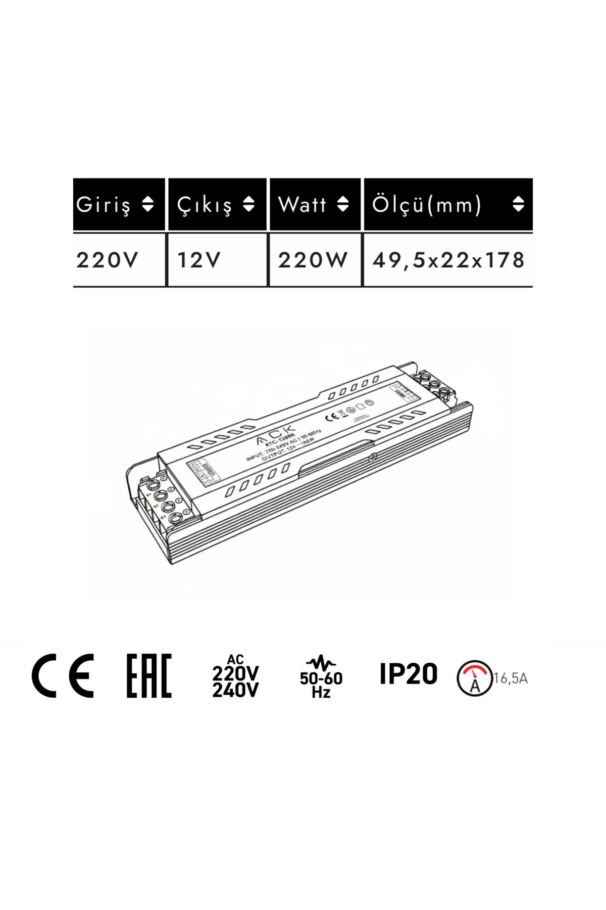 12V 16,5A LED Trafo - Görsel 2