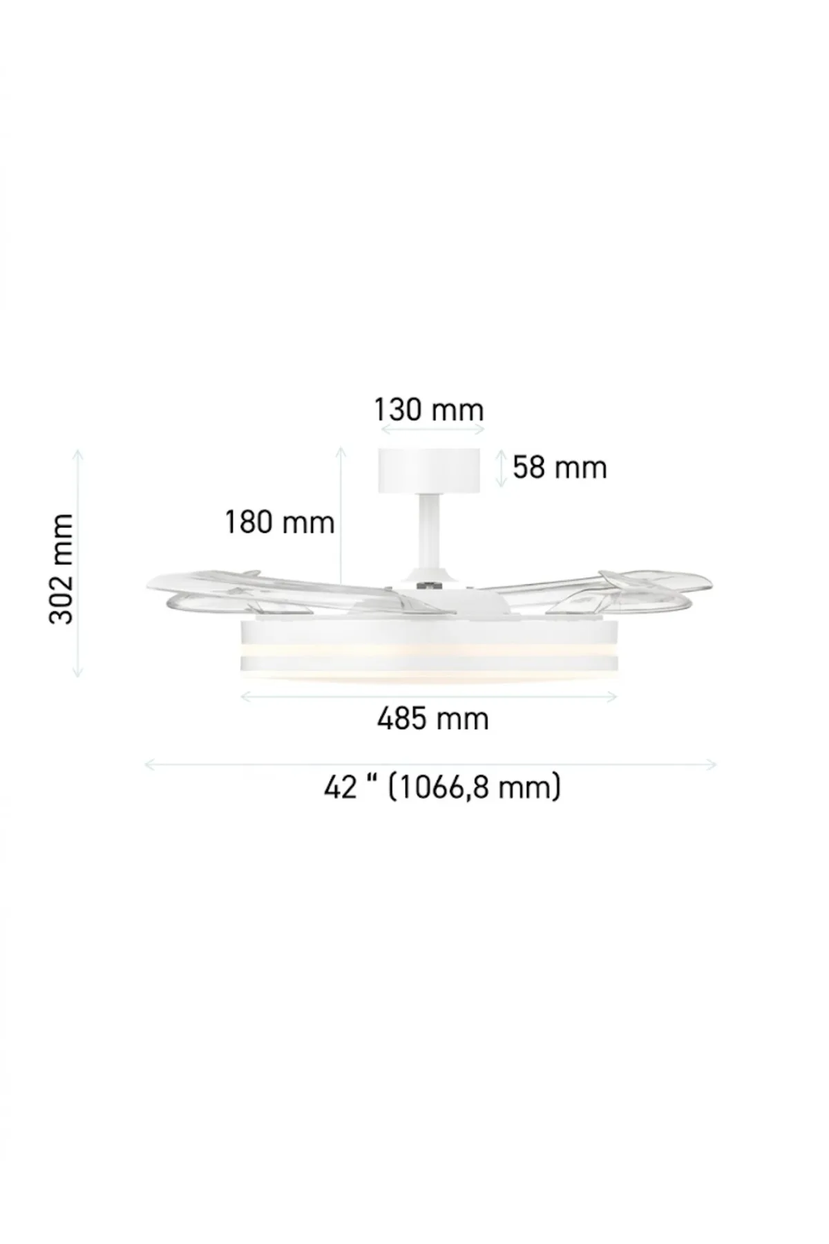 LED TAVAN FANI BEYAZ CCT 20W 42INC(106CM) DIMMABLE UZAKTAN KUMANDALI - Görsel 3
