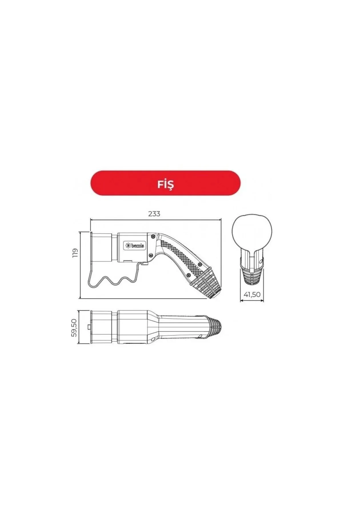 Elektrikli Araç Kablolu Şarj Seti BEV-5032-1205(Trifaze 32A 5Metre) - Görsel 4