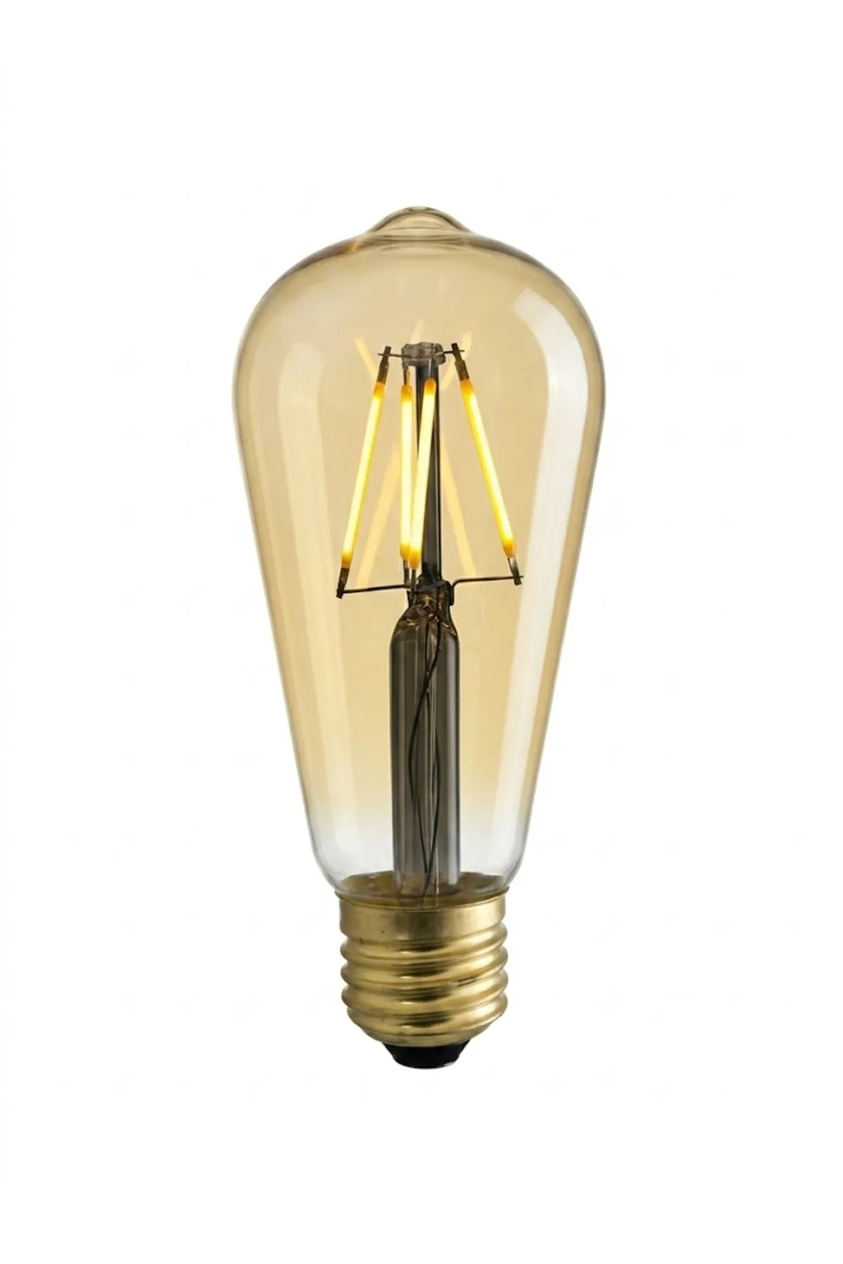 4W 220-240V E27 2200K ST64 LED RUSTIK AMPUL 5 ADET - Görsel 2