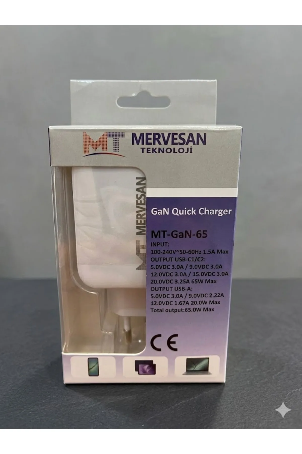 MT-GAN-65 HIZLI ŞARJ ADAPTÖRÜ 65W