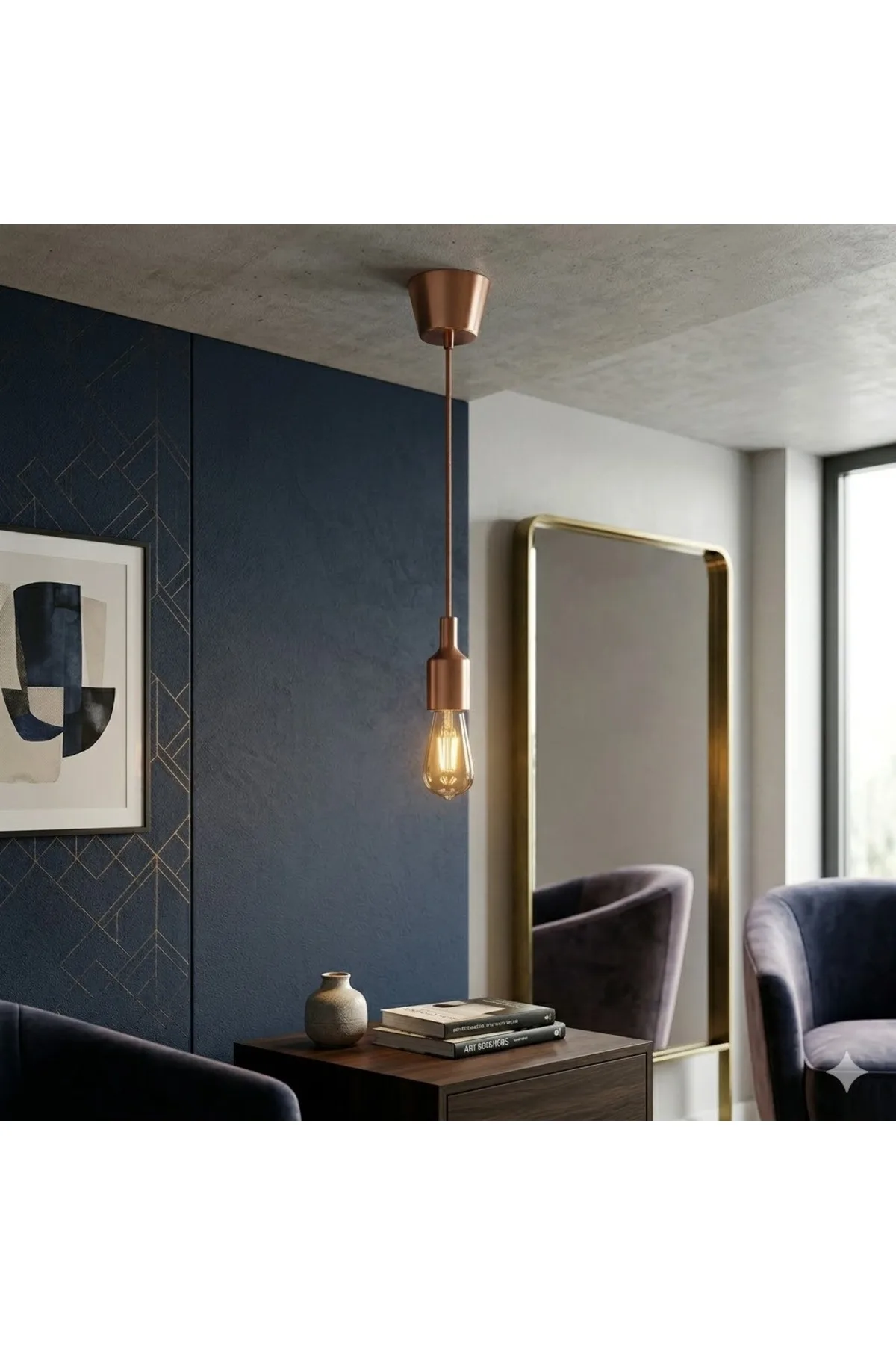 DEKORATİF MODERN SARKIT ASKI APARATI E27 - BROWN RENK