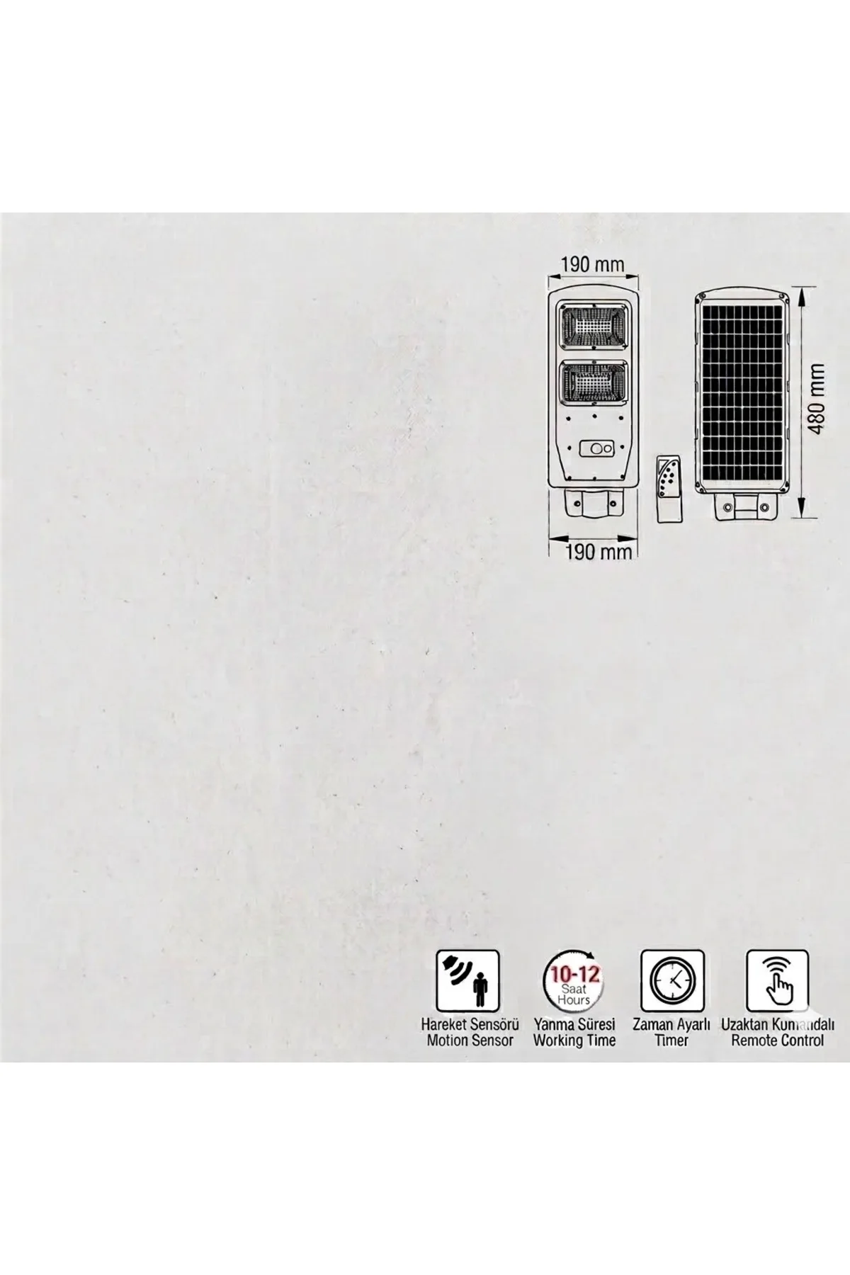 60W 6500K SOLAR SOKAK ARMATÜRÜ - Görsel 4