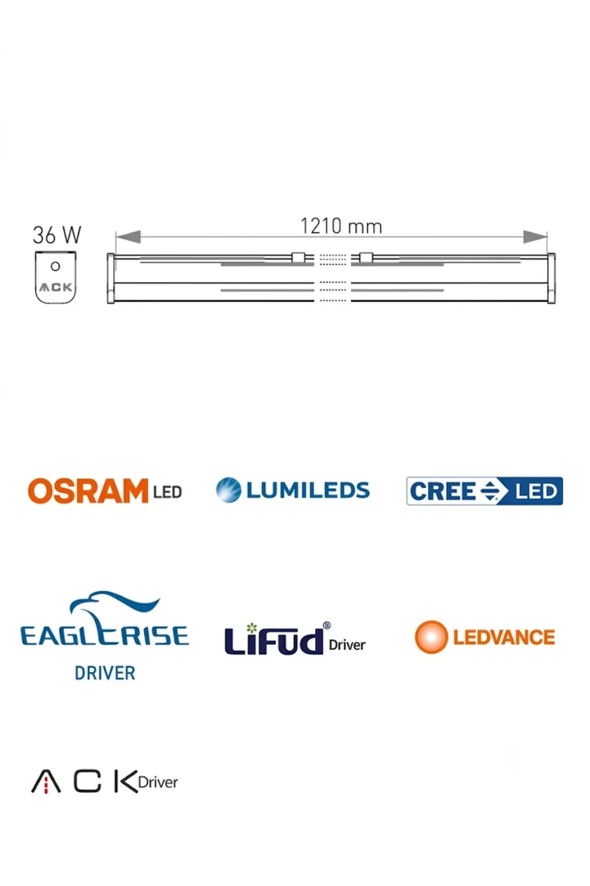 36W ETANJ BANT ARMATÜR IP65 4000K AT03-11210 - Görsel 2