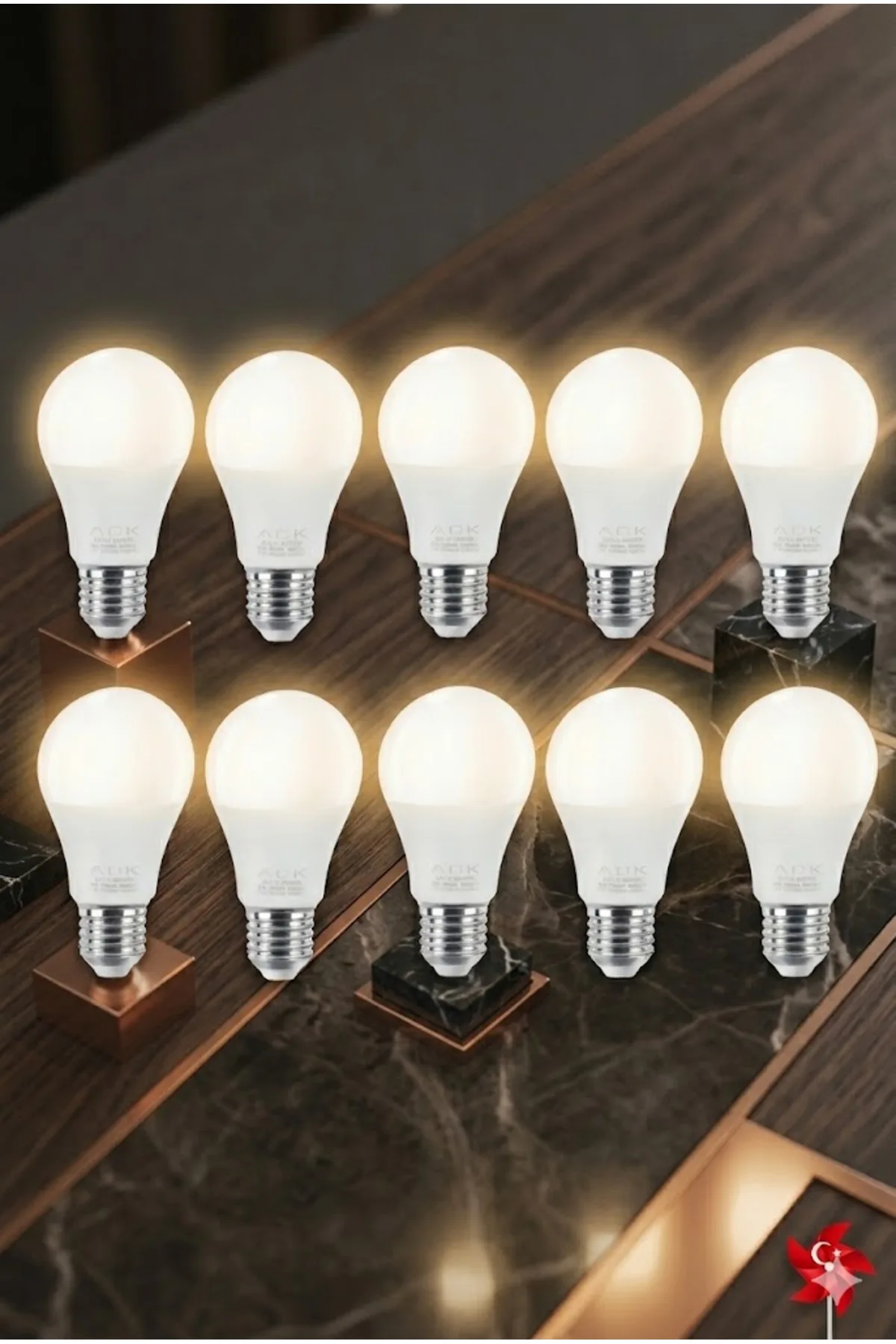 LED Ampul 9W E27 A60 Gün Işığı 10 Adet