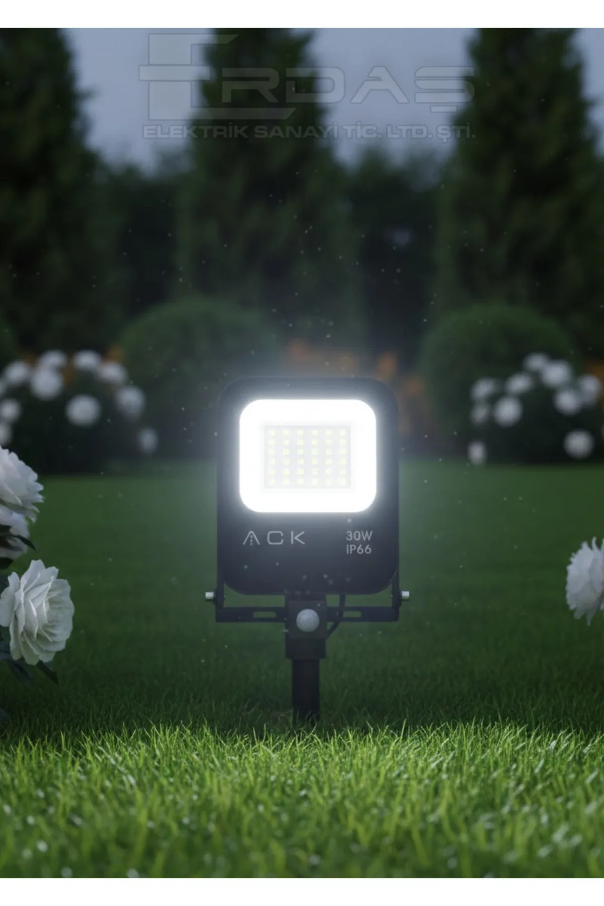 30W Sensörlü LED Projektör Beyaz