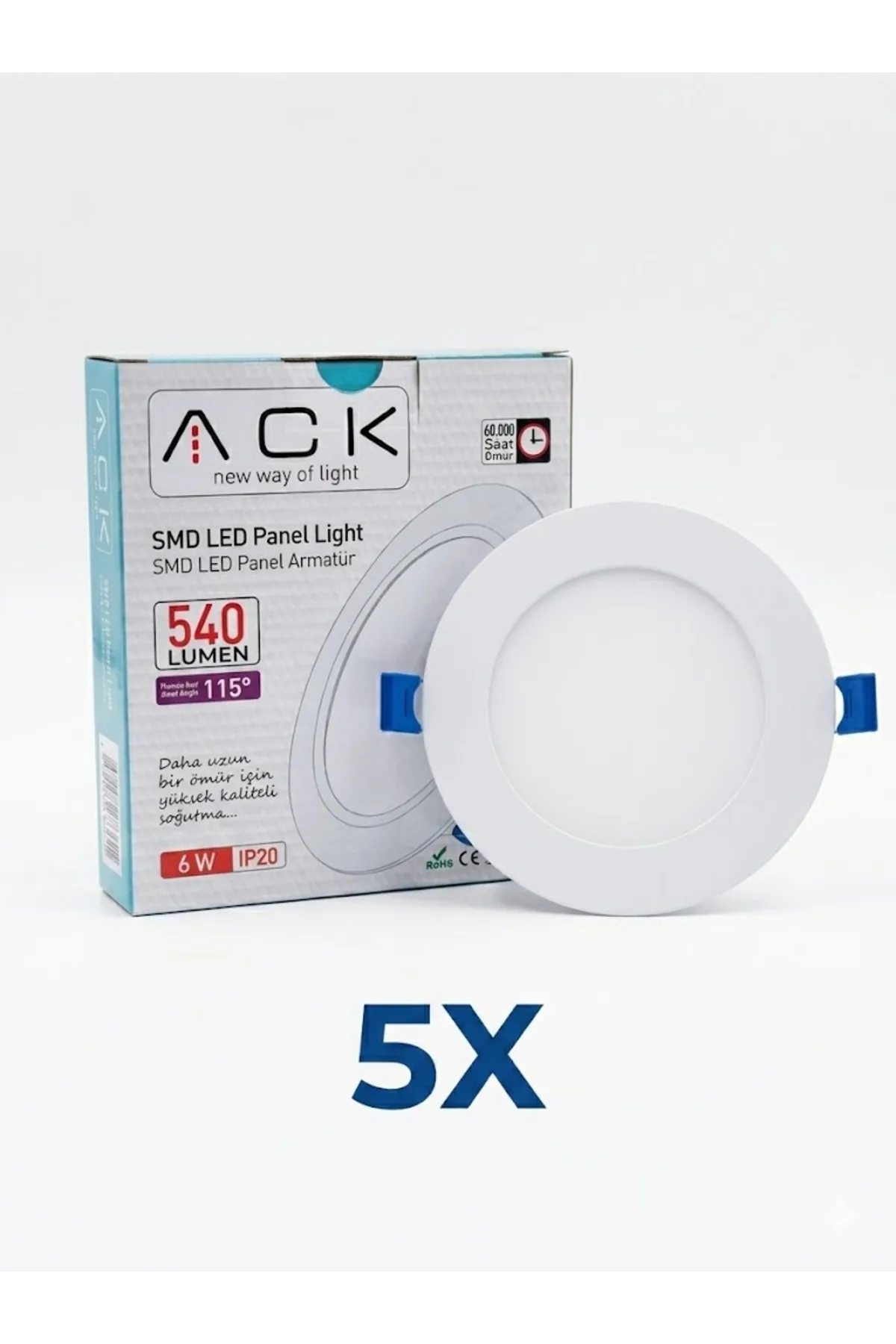 6W LED PANEL 3000K GÜNIŞIĞI 5 ADET