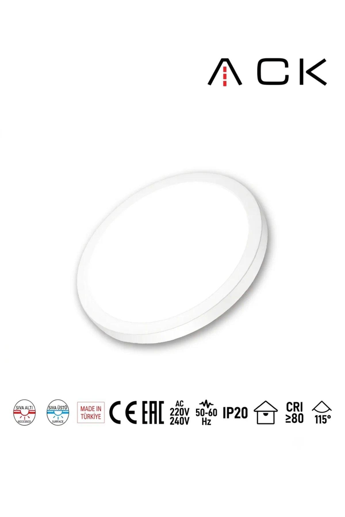 Sıva Üstü / Sıva Altı Yuvarlak Üç Renk CCT LED Panel (12W) AP01-01290