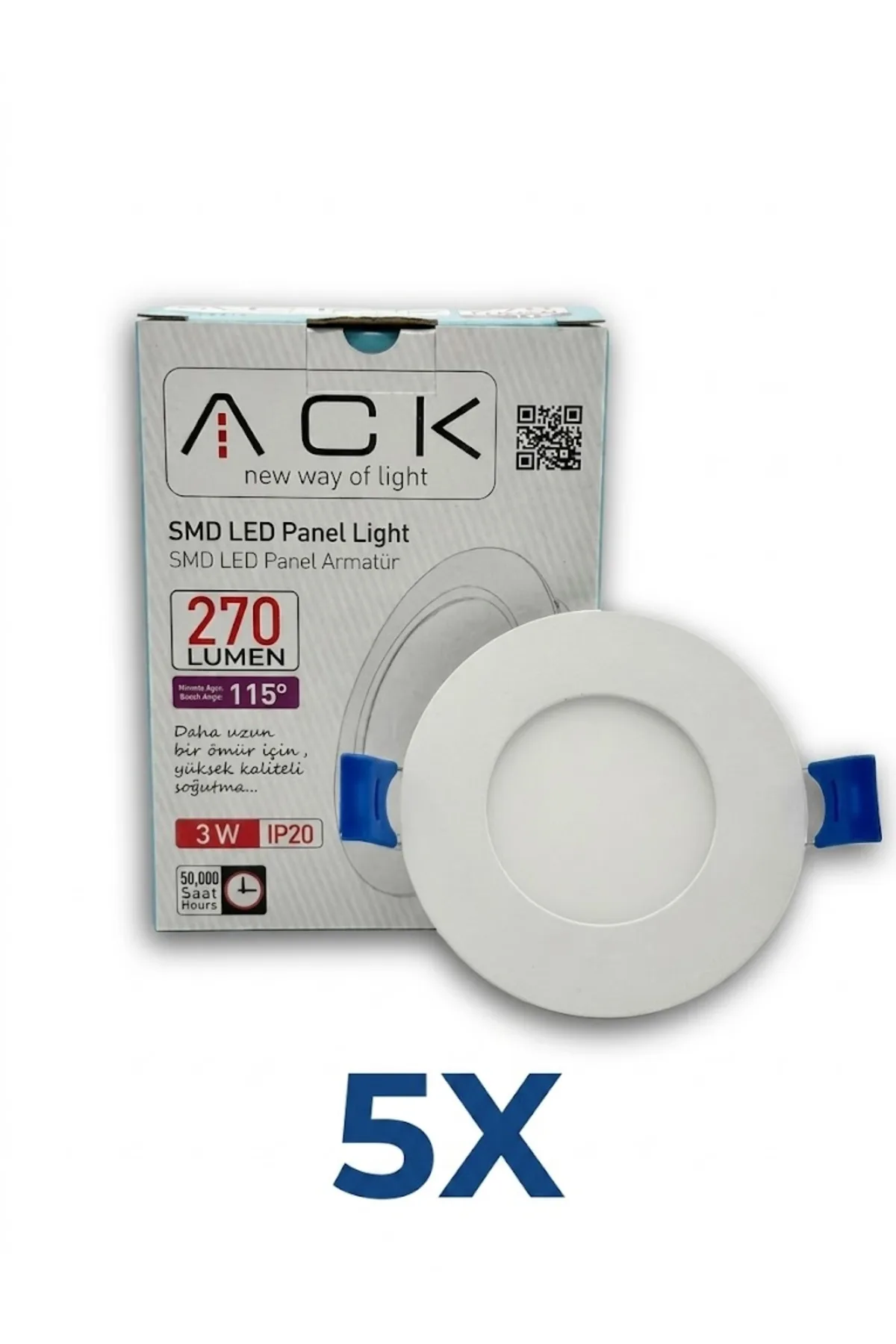 3W LED PANEL 6500K 5 ADET