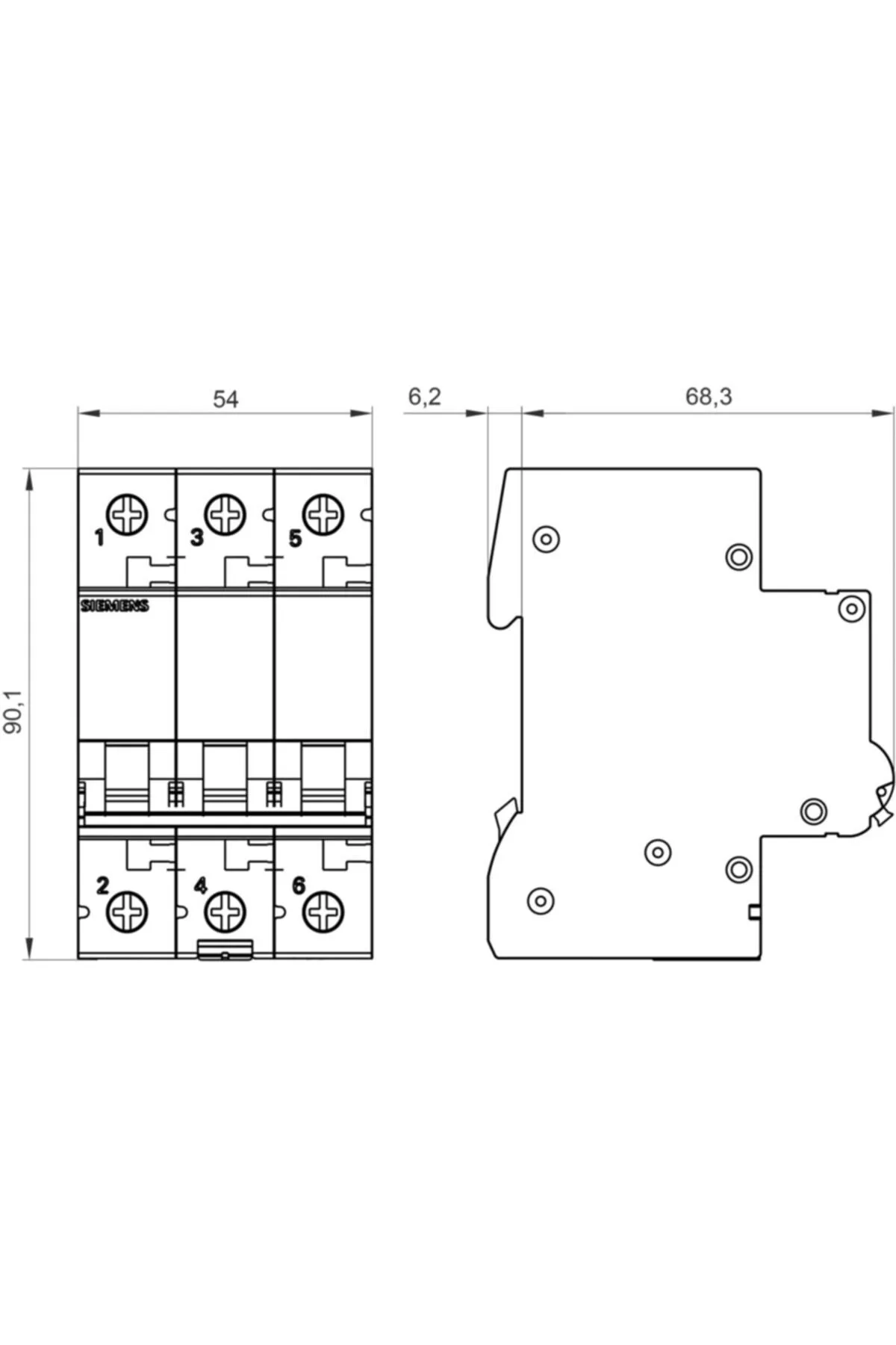 3 X 32 Amper Anahtarlı Otomatik Sigorta C1 32a 6ka