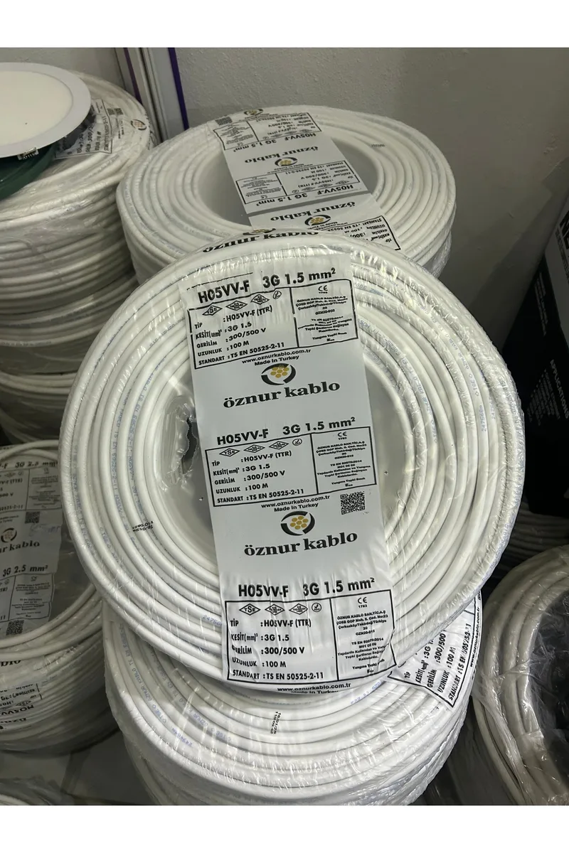 ÖZNUR 3x1.5 TTR KABLO TAM BAKIR 100 mt