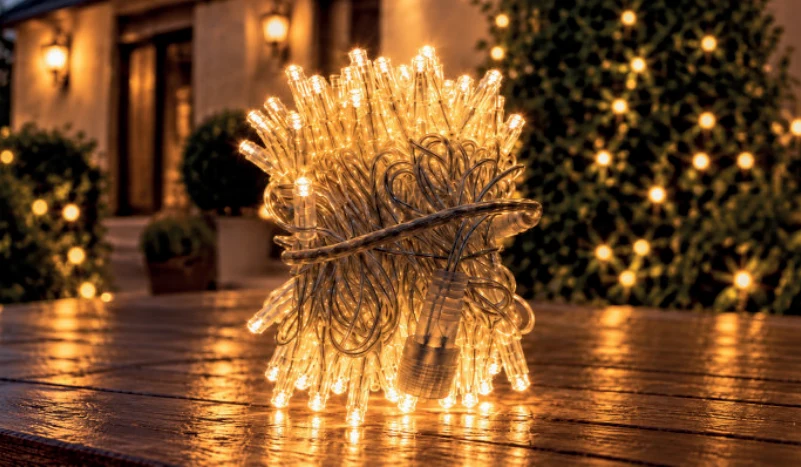 LED String 100 LED 10 m IP65 Sabit – Gün Işığı, Şeffaf Kablo - Görsel 2