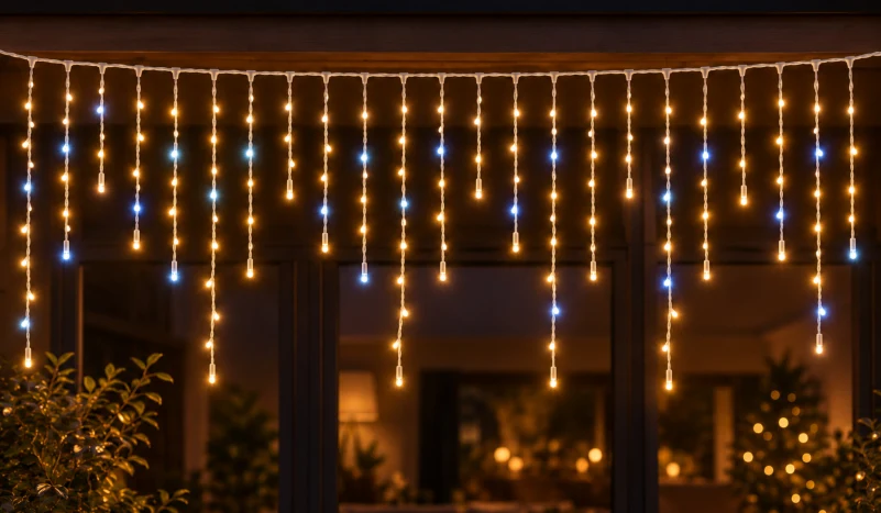 LED Saçak 120 LED 3 m IP65 Çakarlı – Gün Işığı, Beyaz Kablo - Görsel 2