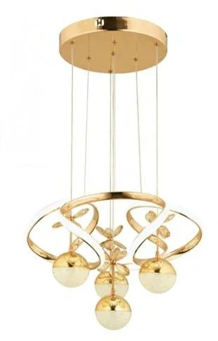 Rodin Gold 3+1 Ledli 3 Renk Kristal Taşlı Avize