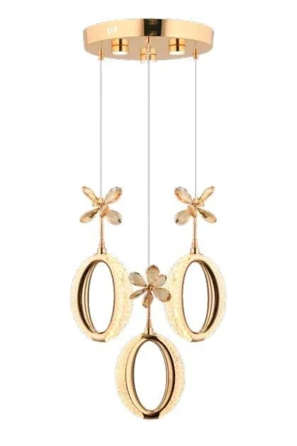 Zeus 3’lü Gold Ledli Modern Lüx Avize
