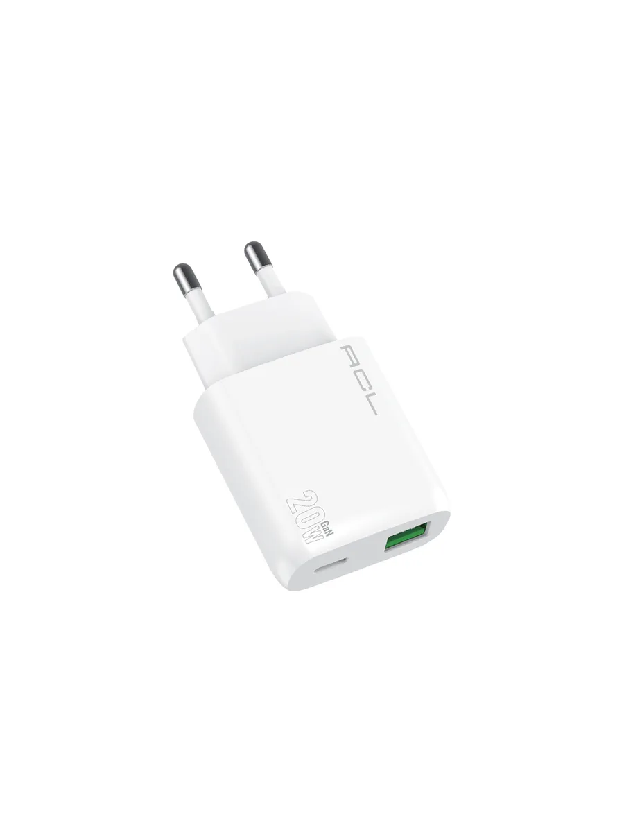 ACL AC-103 20W GaN Premium Hızlı Duvar Şarj Cihazı – Çift Portlu (USB-A + Type-C) ve Akıllı Isı Kontrolü - Görsel 2