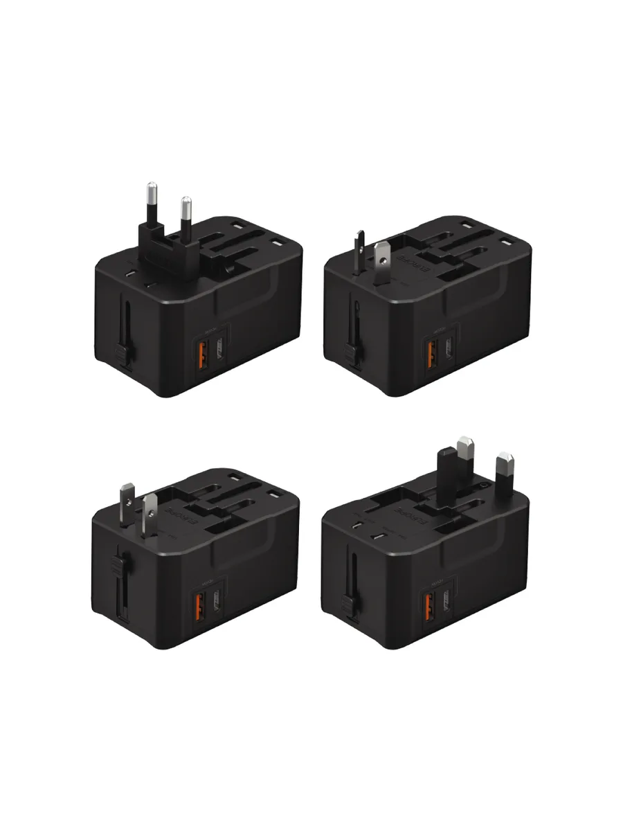 ACL AC-114 20W PD + QC 3.0 Evrensel Seyahat Adaptörü – 4’ü 1 Arada (EU/UK/US/AUS) Çoklu Priz ve Şarj Cihazı - Görsel 3