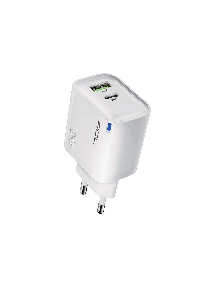 ACL AC-118 20W GaN Süper Hızlı Duvar Şarj Cihazı – Çift Portlu (USB-A + Type-C) ve Type-C to Lightning Kablolu Set - Görsel 2