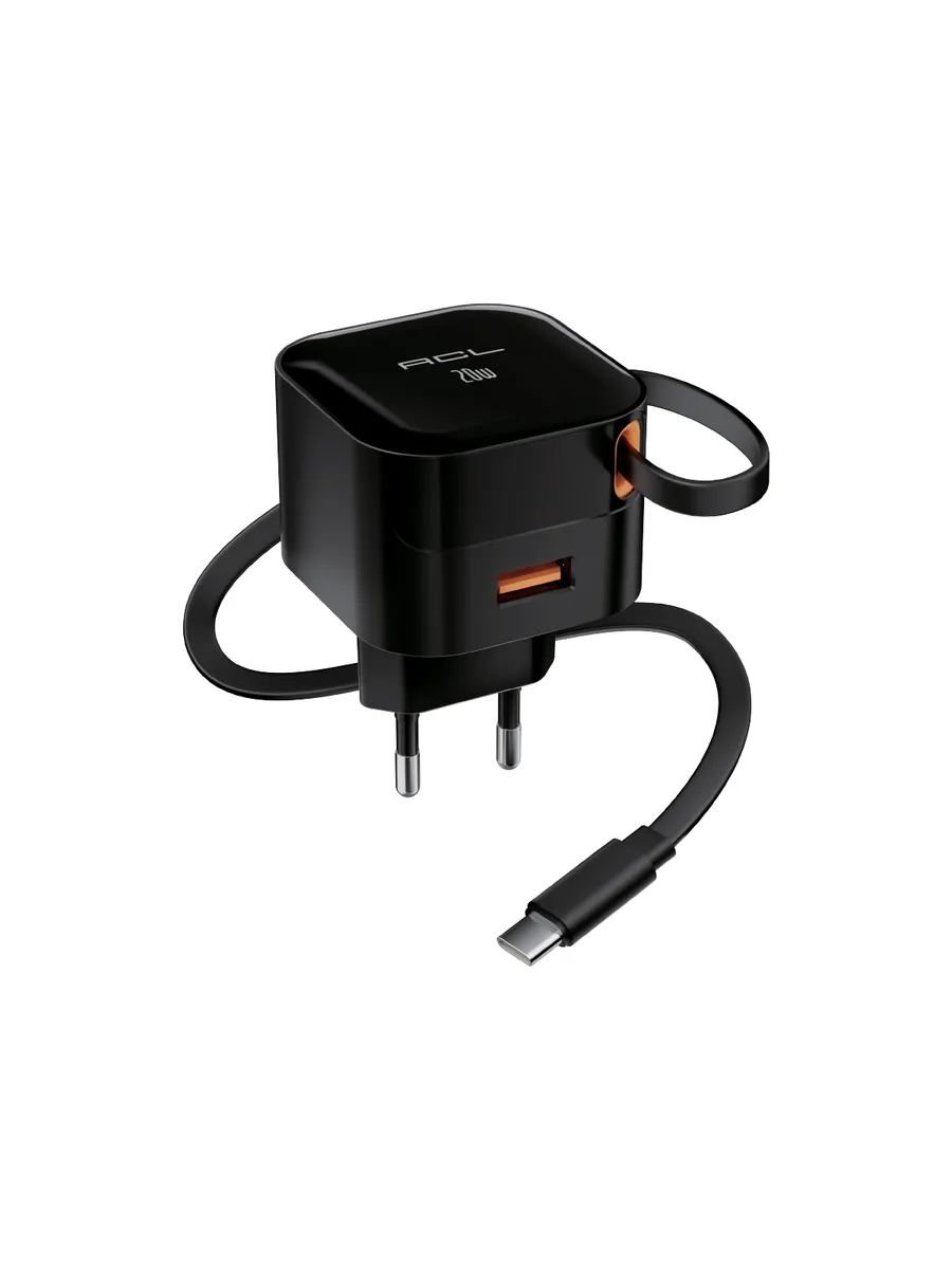 ACL AC-119 20W PD Geri Çekilebilir (Retractable) Type-C Kablolu ve USB-A Çıkışlı Hızlı Seyahat Şarj Cihazı - Görsel 3