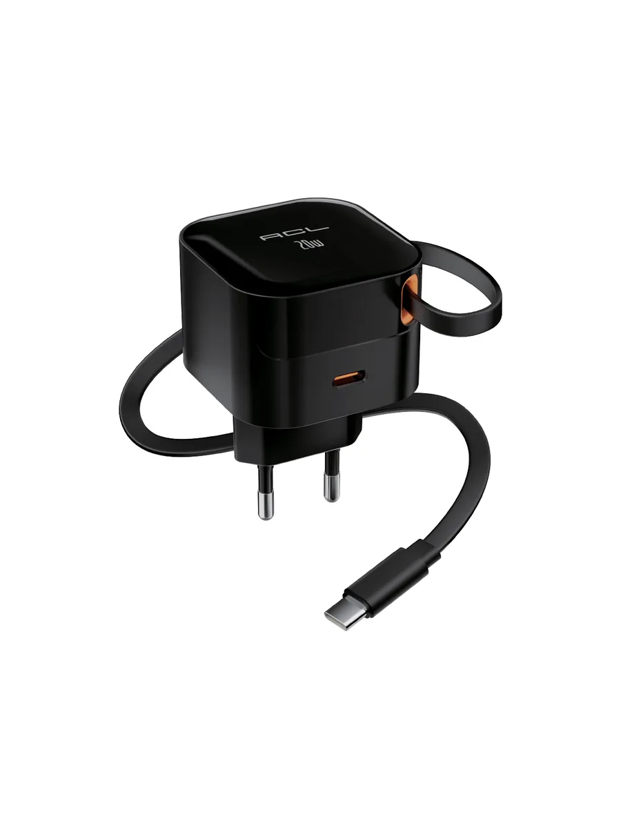 ACL AC-120 40W (20W+20W) PD Geri Çekilebilir Type-C Kablolu ve Type-C Portlu Hızlı Seyahat Şarj Cihazı - Görsel 2