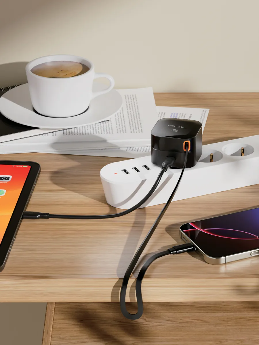 ACL AC-120 40W (20W+20W) PD Geri Çekilebilir Type-C Kablolu ve Type-C Portlu Hızlı Seyahat Şarj Cihazı - Görsel 4