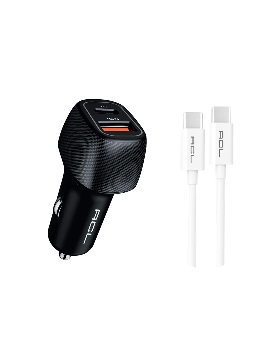 ACL AC-92 48W Hızlı Araç Şarj Cihazı Seti – PD 30W + QC 3.0 18W Çift Portlu + 1M Type-C to Type-C Kablo