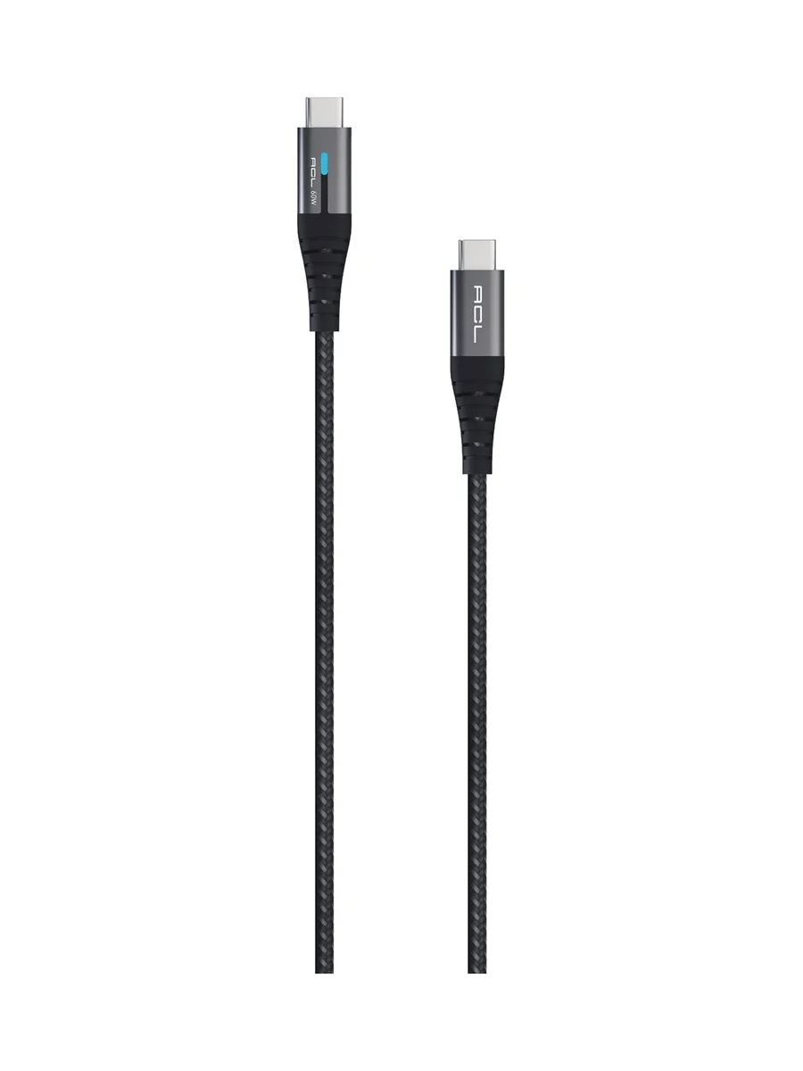 ACL ACK-101 1.2M LED Göstergeli 60W USB-C to USB-C Örgü Şarj ve Veri Kablosu (3A) - Görsel 2