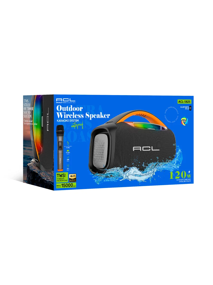 ACL ACL-5825 TWS Outdoor Kablosuz Karaoke Hoparlör Sistemi – Hi-Fi Ses ve DSP Dijital Efektli