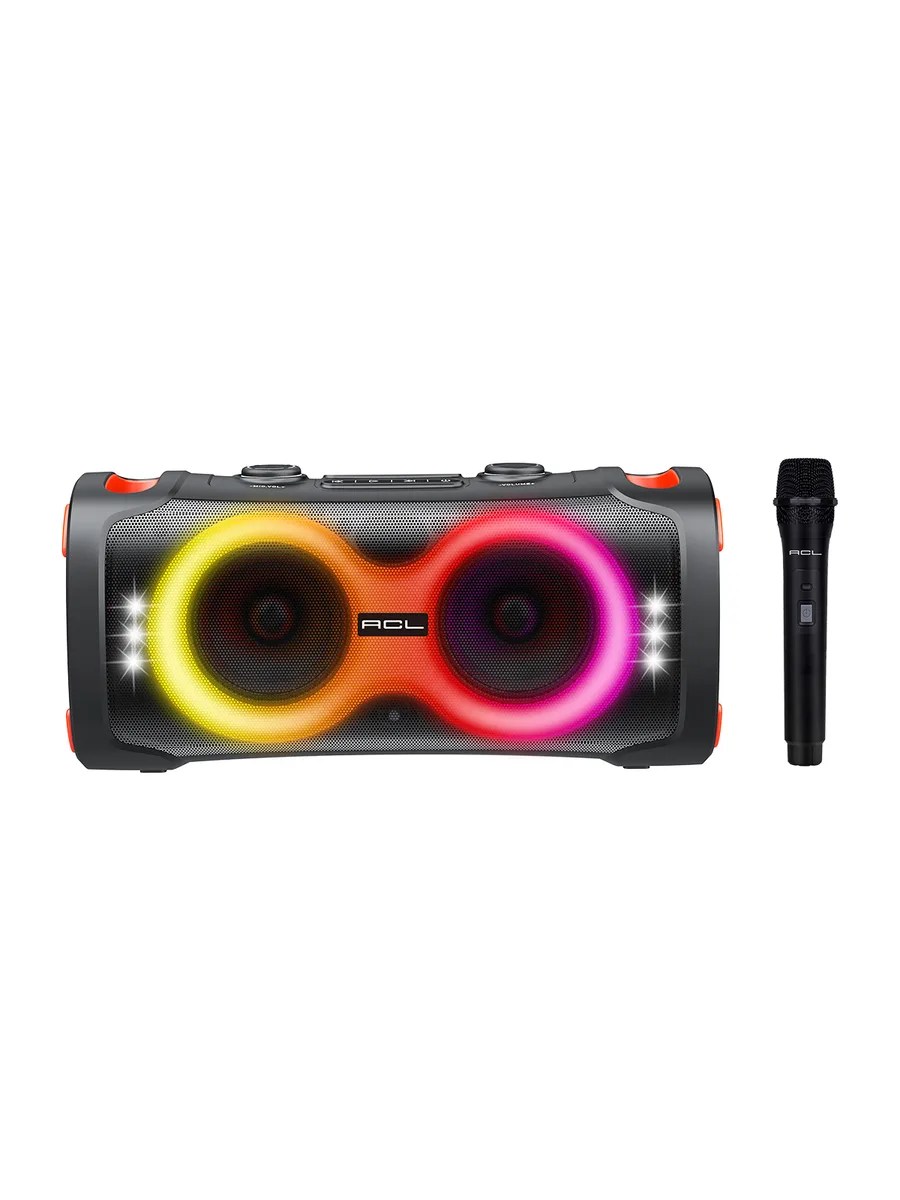 ACL ACS-21 60W Çift 6.5 İnç RGB Işıklı Bluetooth Parti Hoparlörü – Kablosuz Mikrofonlu ve TWS Özellikli - Görsel 5