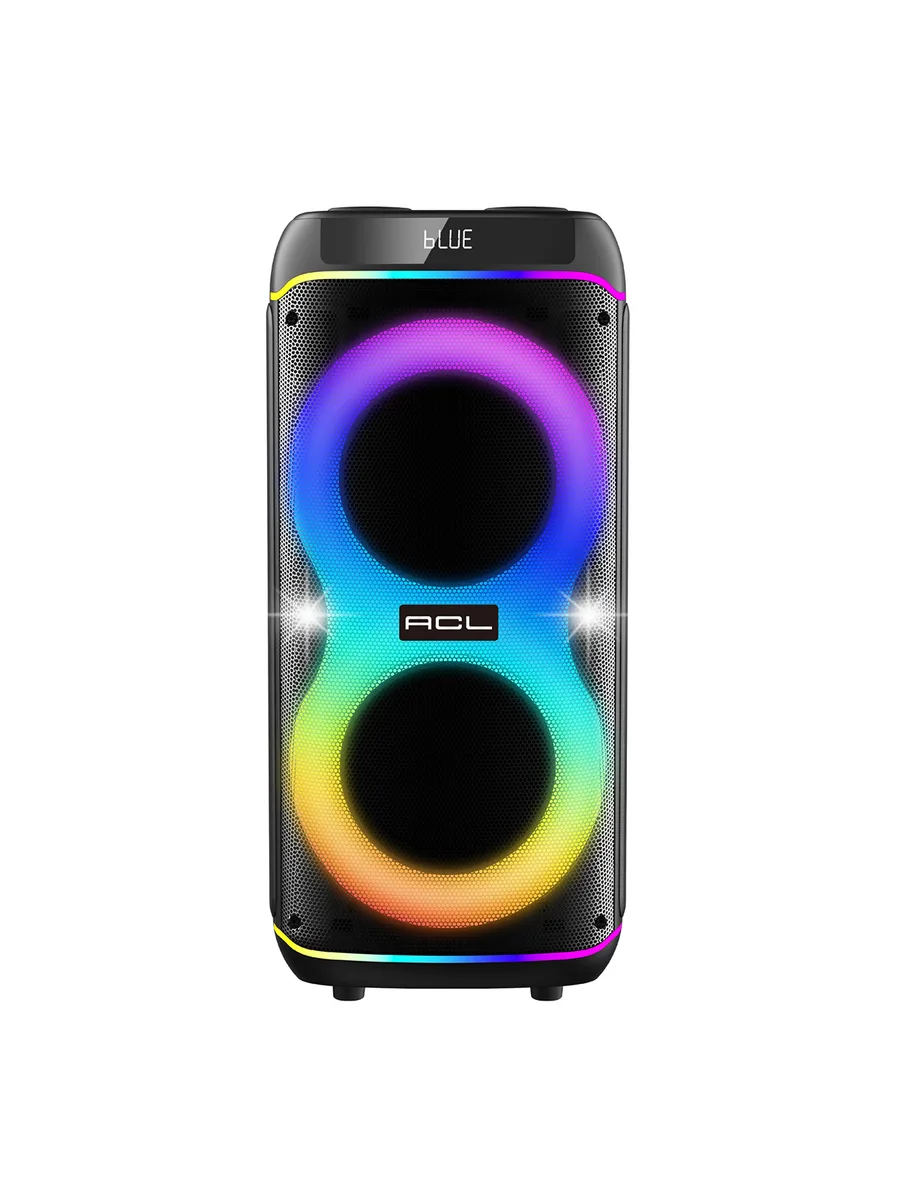 ACL ACS-26 60W Çift 8 İnç RGB Işıklı Kablosuz Parti Hoparlörü – Su Geçirmez ve Mikrofonlu PartyBox - Görsel 2