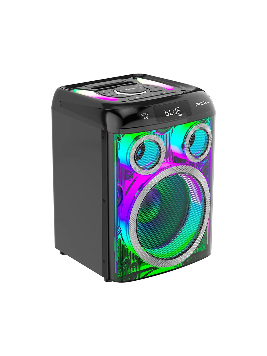 ACL ACS-7 8 İnç 50W RGB Işıklı Bluetooth Parti Hoparlörü – Kablosuz Mikrofonlu ve TWS Özellikli - Görsel 2