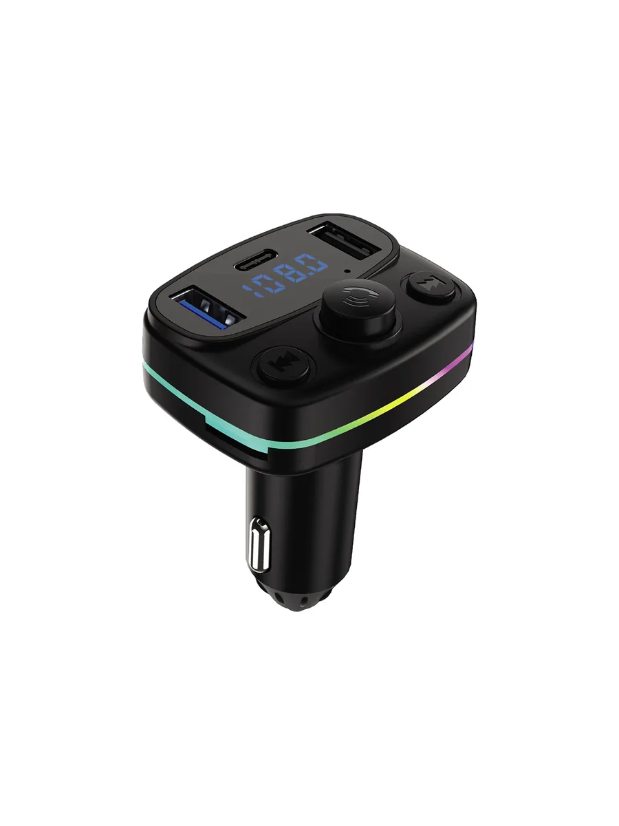 ACL AFT-10 Bluetooth 5.0 Araç İçi FM Transmitter ve Hızlı Şarj Cihazı (Çift USB + Type-C Çıkışlı, 7 Renkli RGB) - Görsel 2