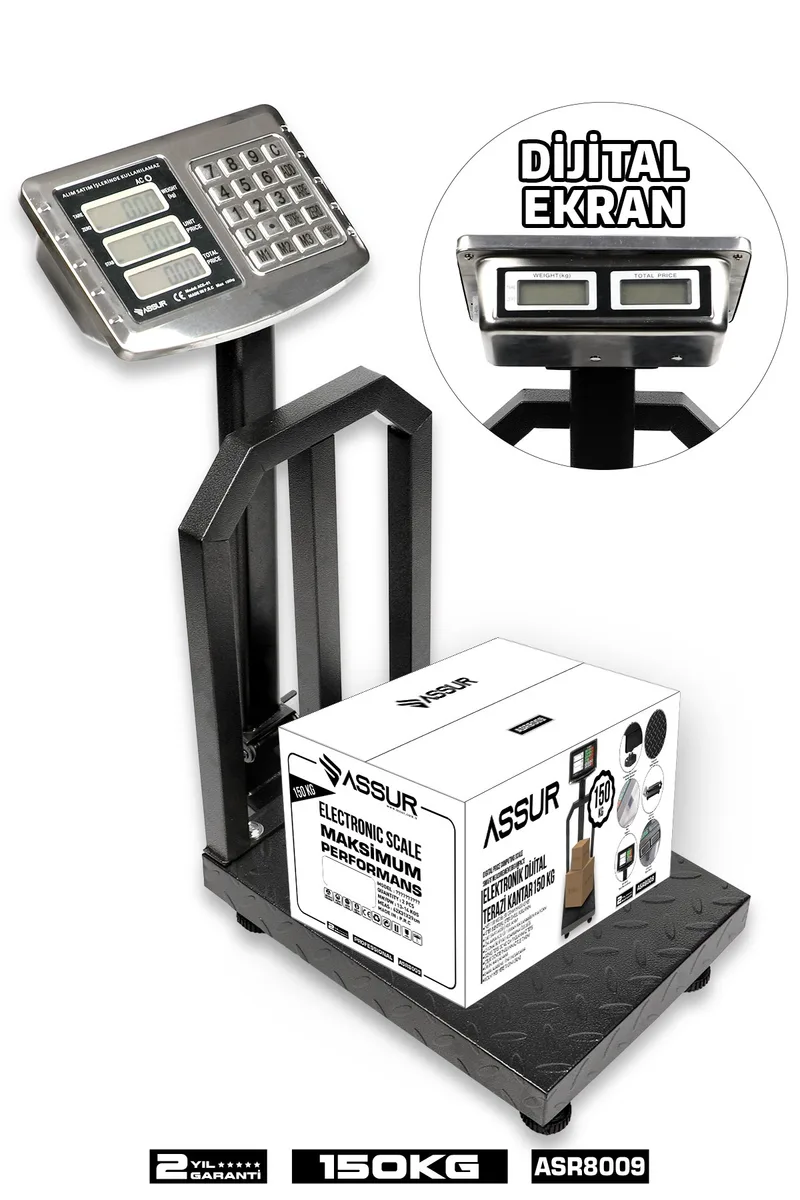 Assur 150 Kg Kantar Hassasiyetli Katlanabilir Dijital Elektronik Terazi - Görsel 6