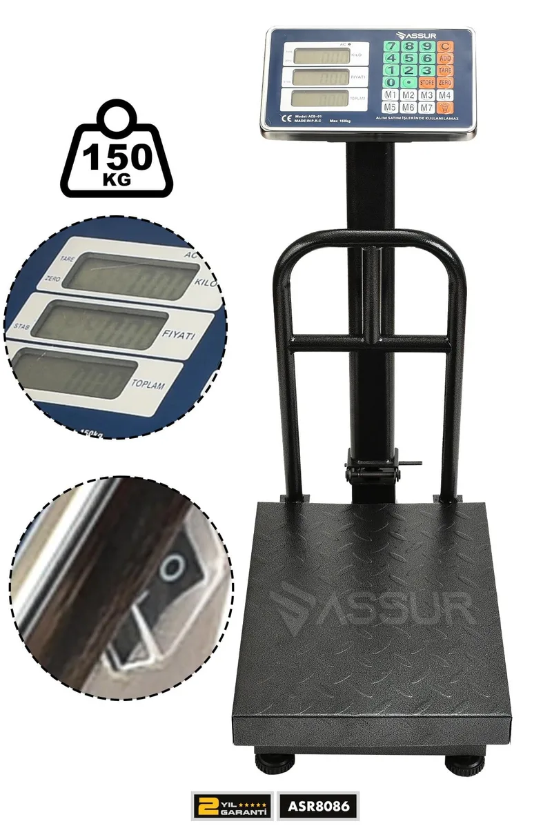 Assur 150 Kg Kantar Hassasiyetli Katlanabilir Dijital Elektronik Terazi - Görsel 7