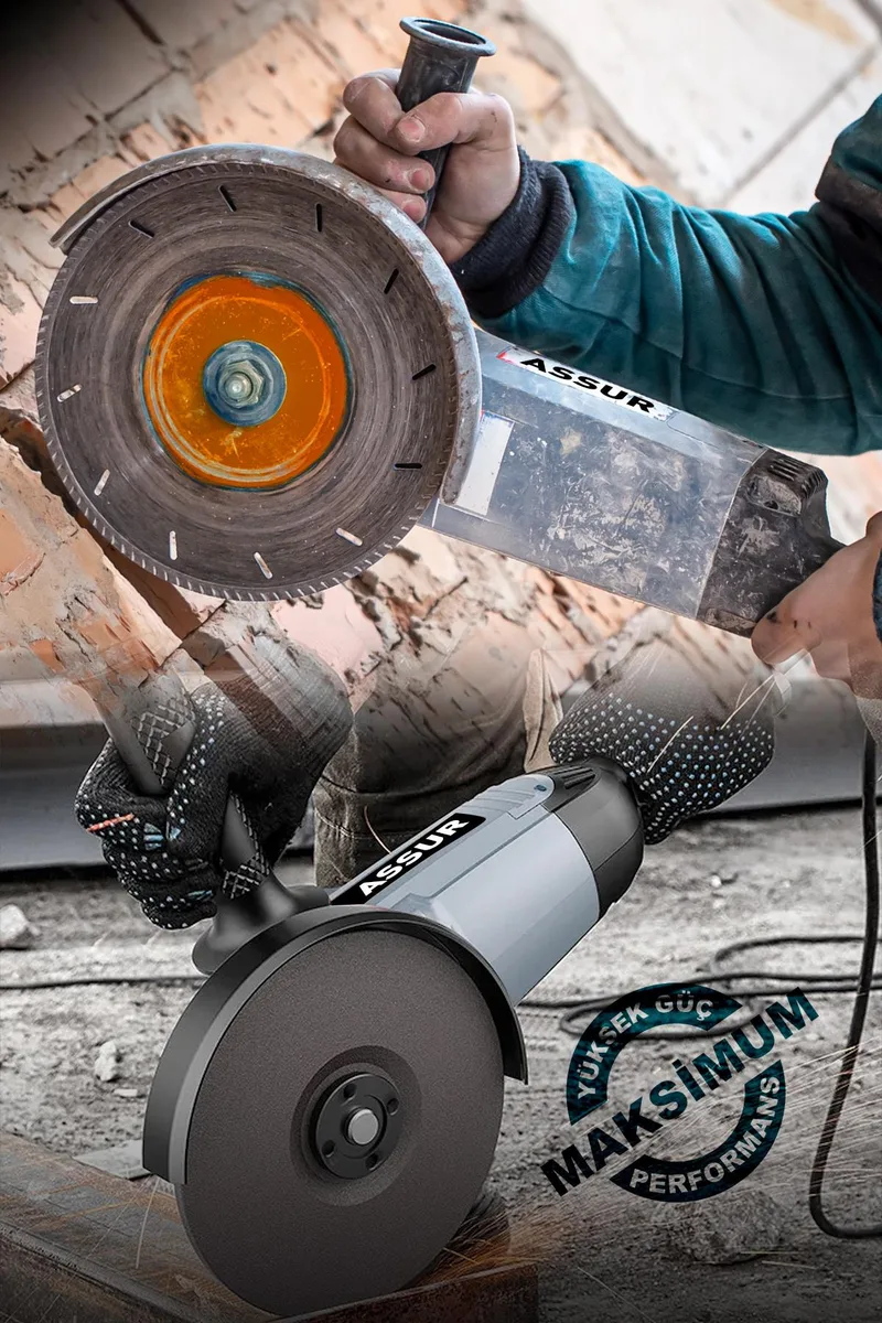 ASSUR 2200W Metal Şanzıman 230mm Disk Çapı Büyük Spiral Taşlama Çantalı - Görsel 8