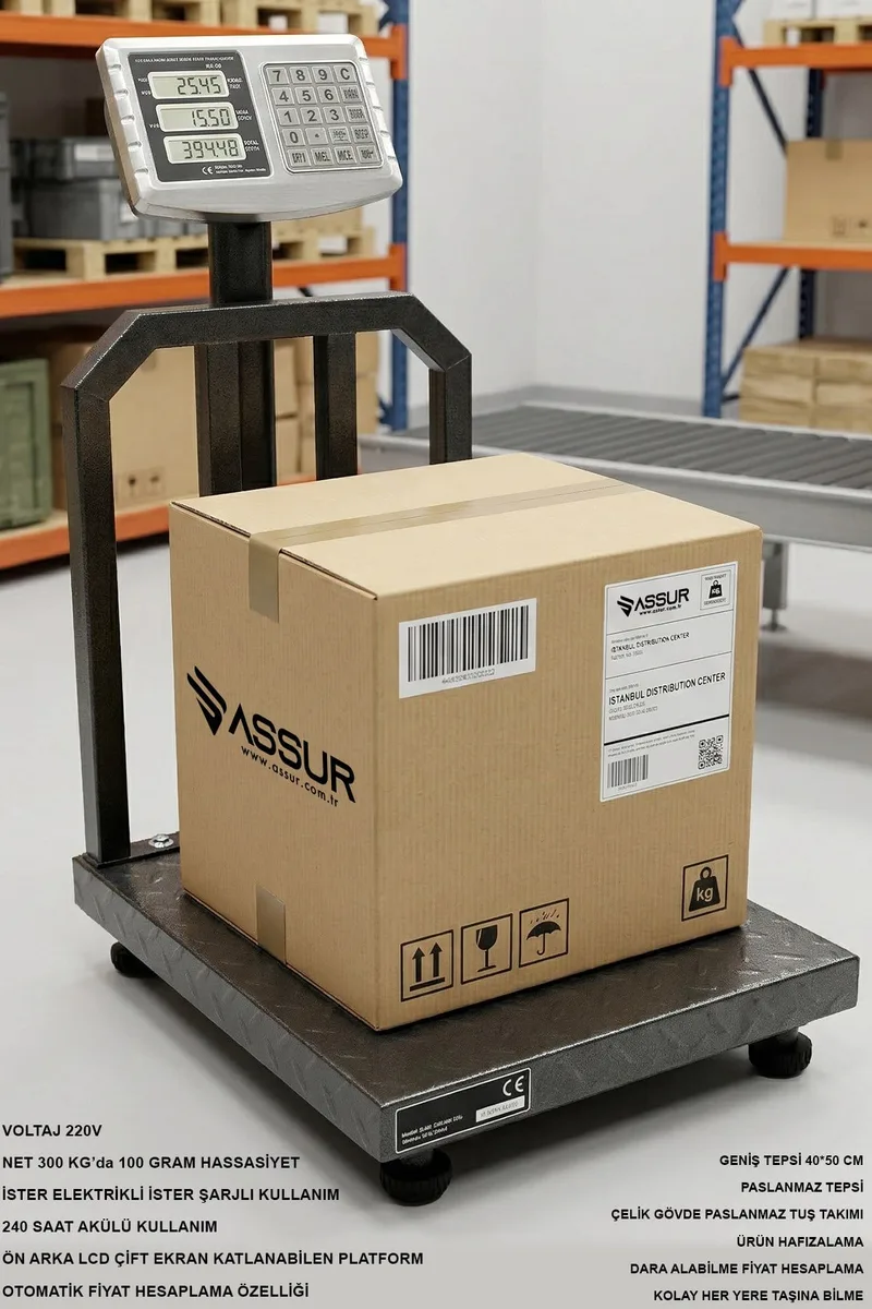 ASSUR 300 kg Katlanabilir Dijital Platform Terazi-Yüksek Hassasiyetli Elektronik Kantar - Görsel 2