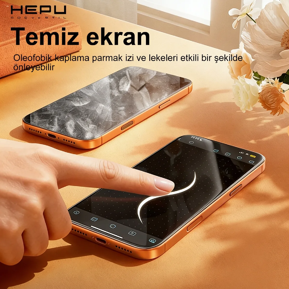 HEPU ARMOR Series Clear HD Cam Ekran Koruyucu – iPhone 15 Pro Uyumlu - Görsel 8