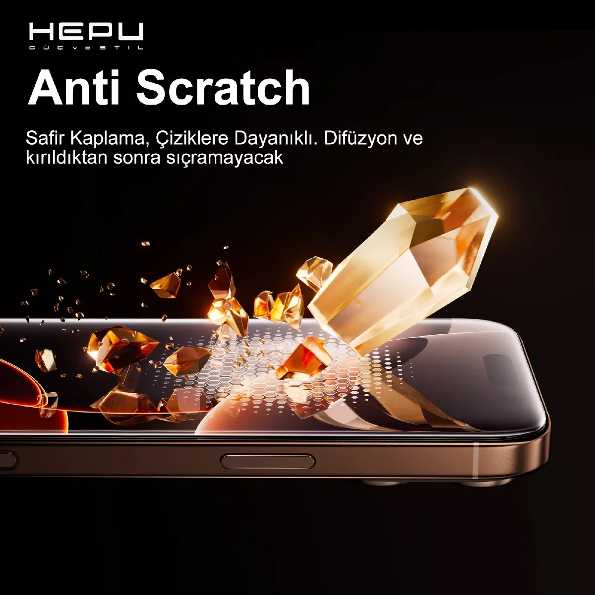 HEPU ARMOR Series Privacy Cam Ekran Koruyucu – iPhone 14 Pro Uyumlu - Görsel 5